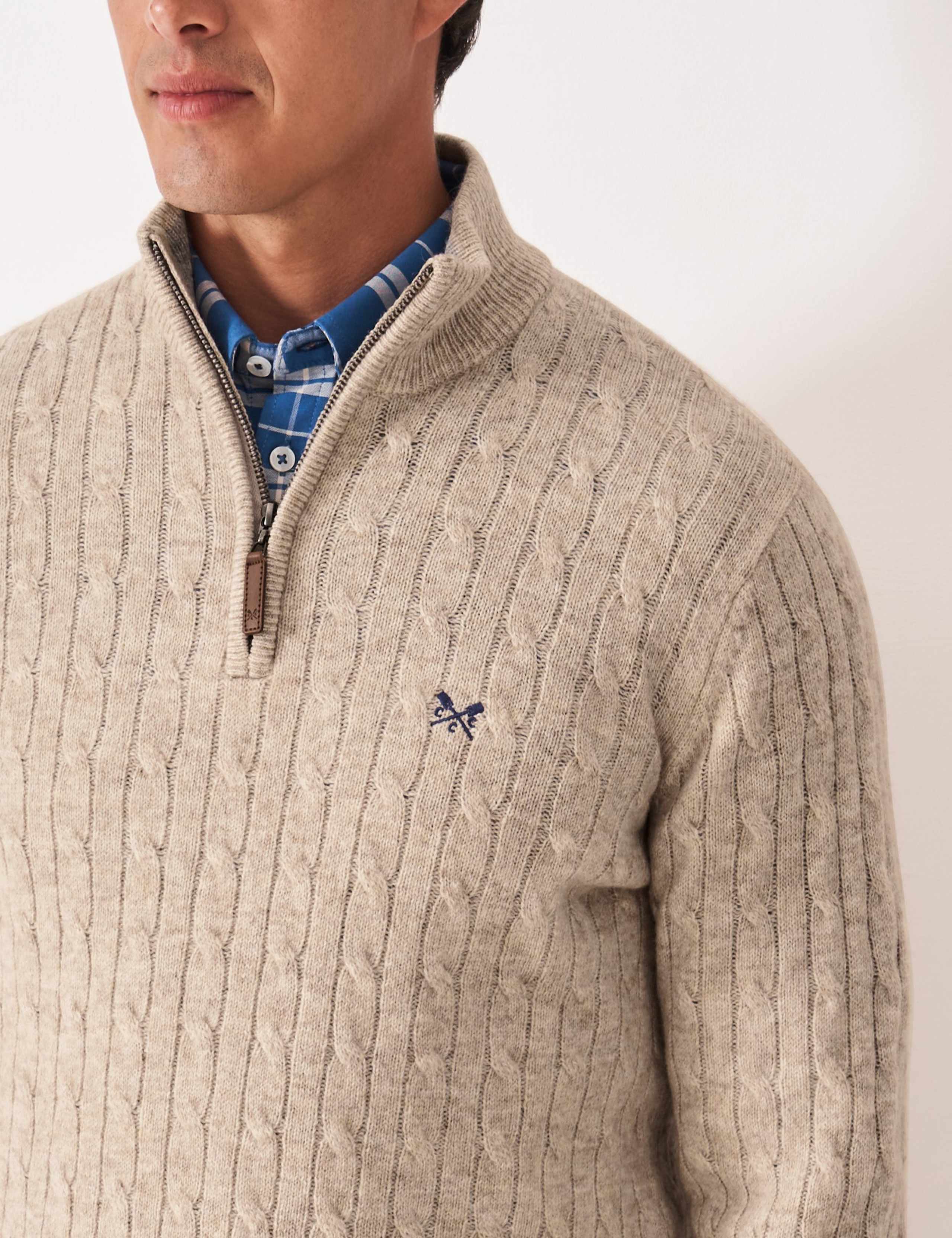 Lambswool Rich Cable Knit Half Zip Jumper 5 of 5
