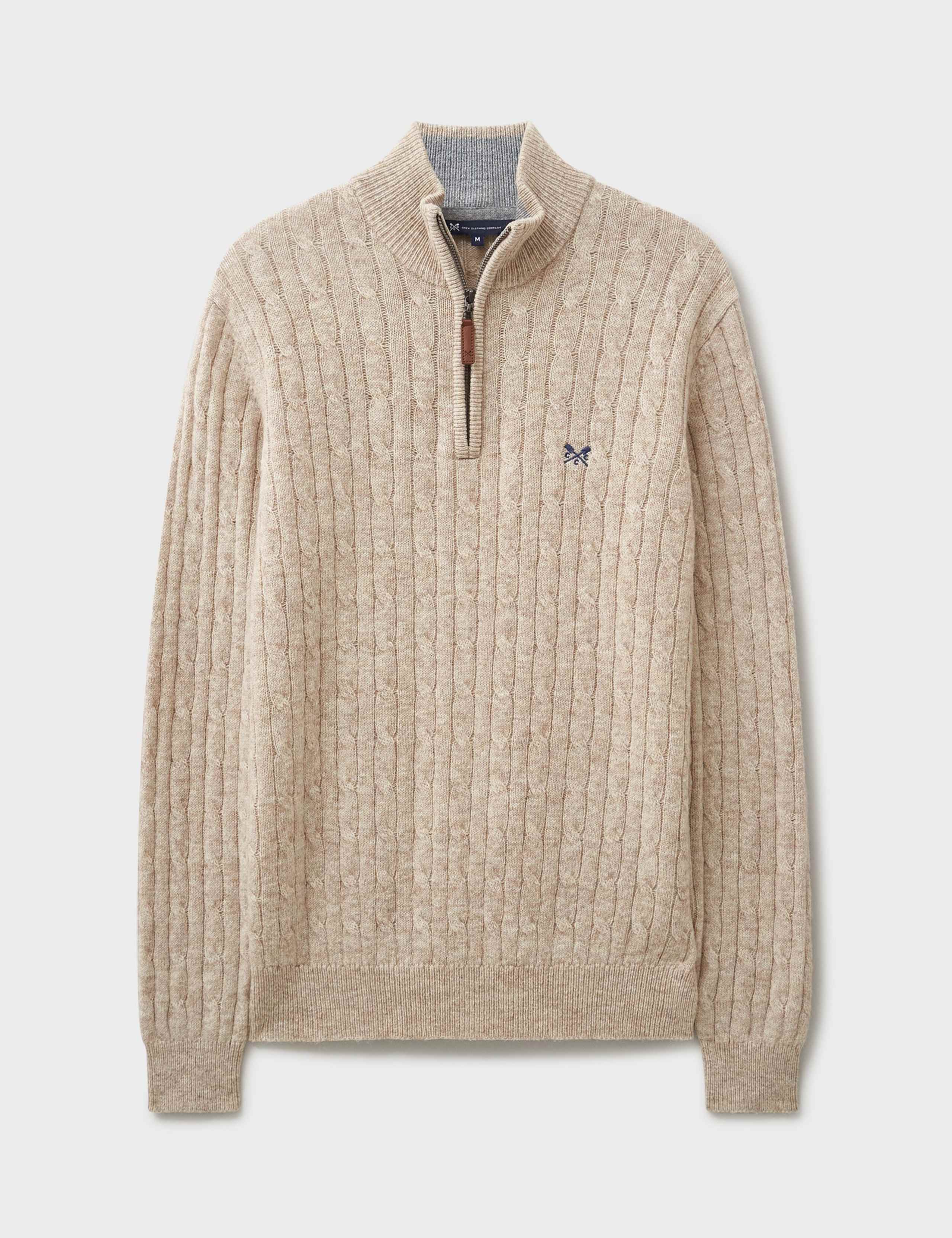 Lambswool Rich Cable Knit Half Zip Jumper 2 of 5