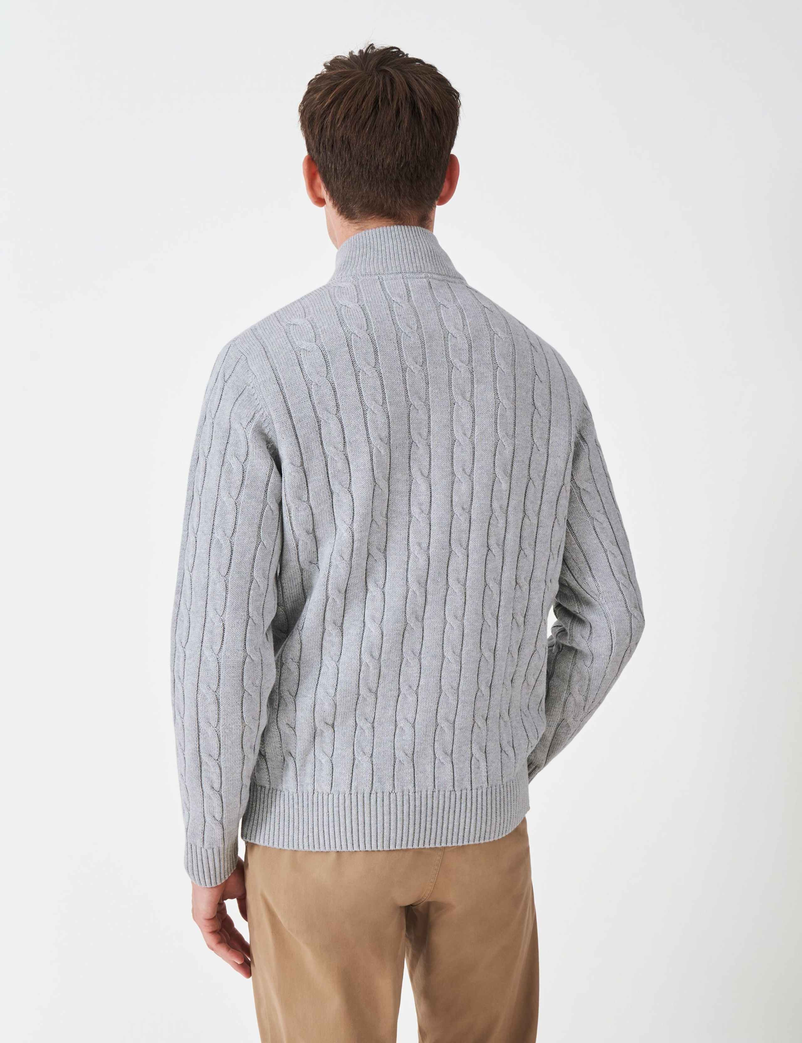 Pure Cotton Cable Knit Half Zip Jumper 3 of 5