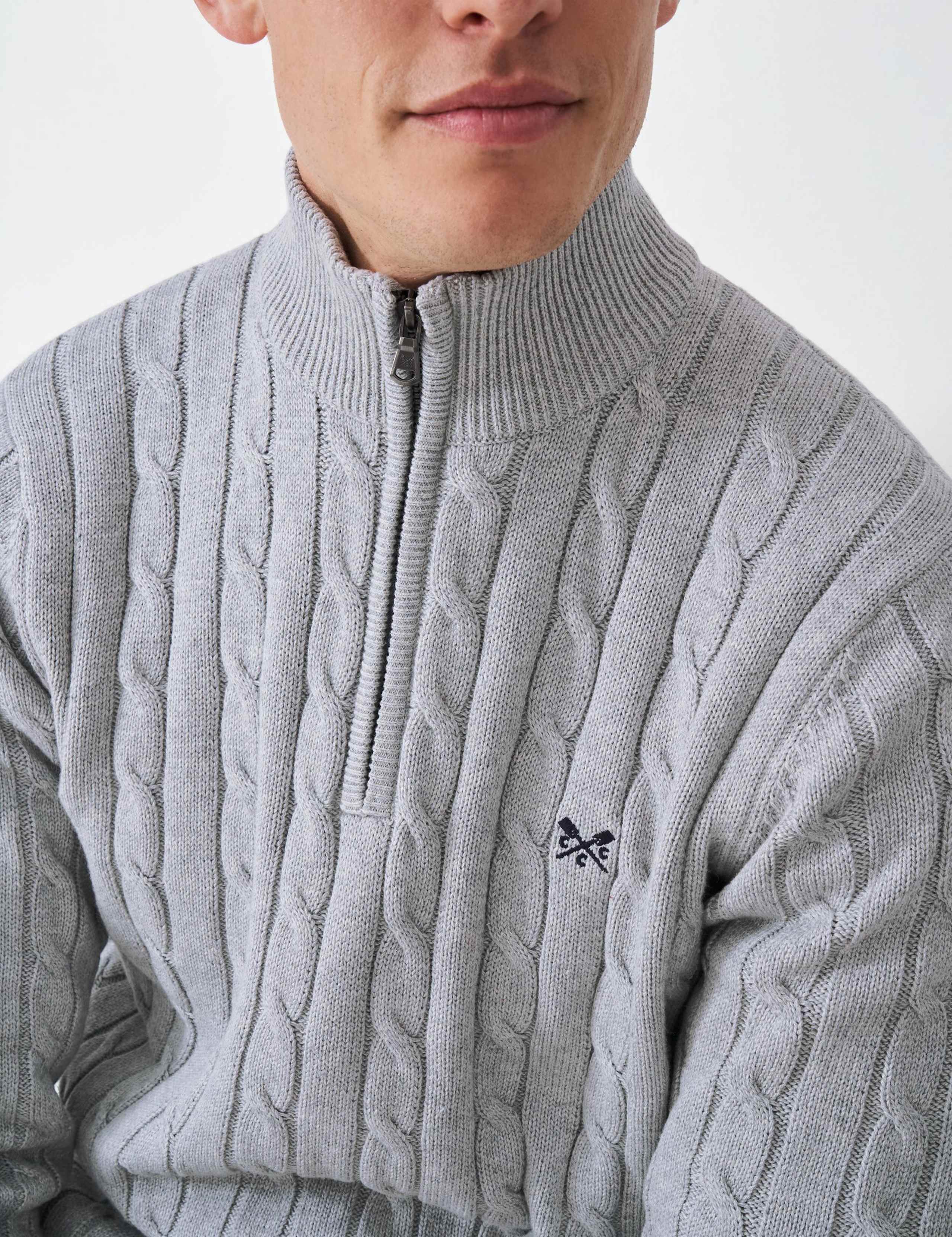 Pure Cotton Cable Knit Half Zip Jumper 5 of 5
