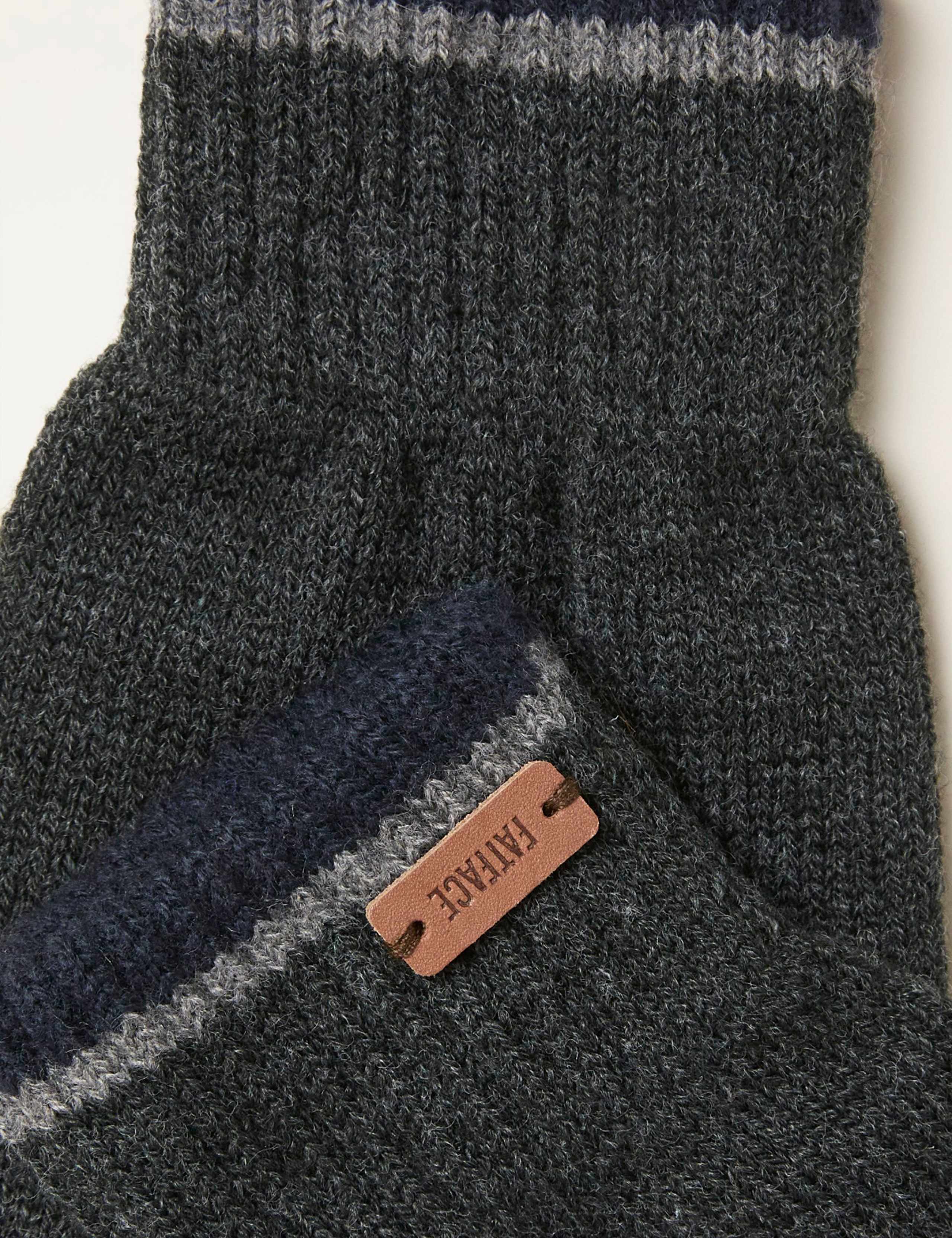 Striped Touch Screen Knitted Gloves 2 of 2