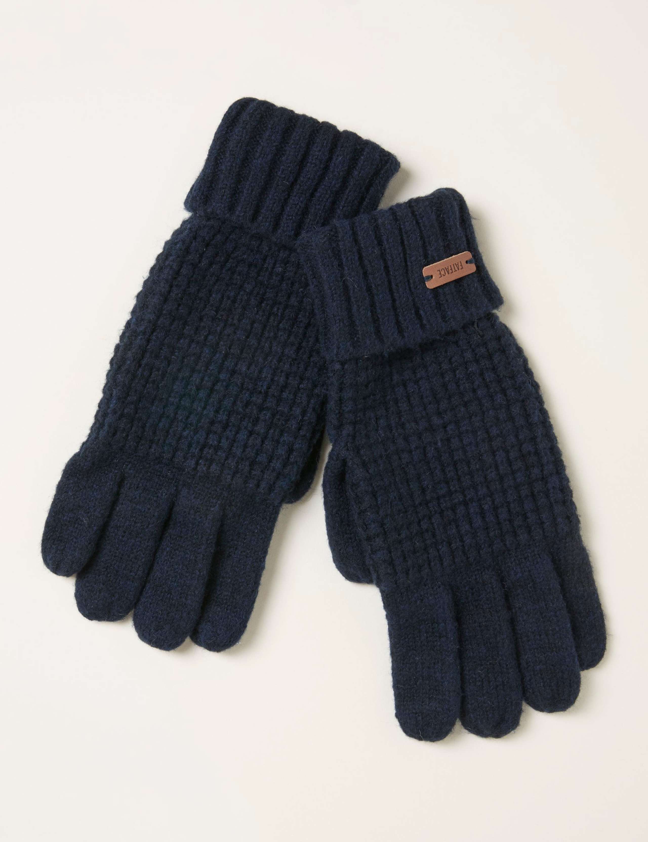 Cotton Rich Waffle Touchscreen Gloves 1 of 2