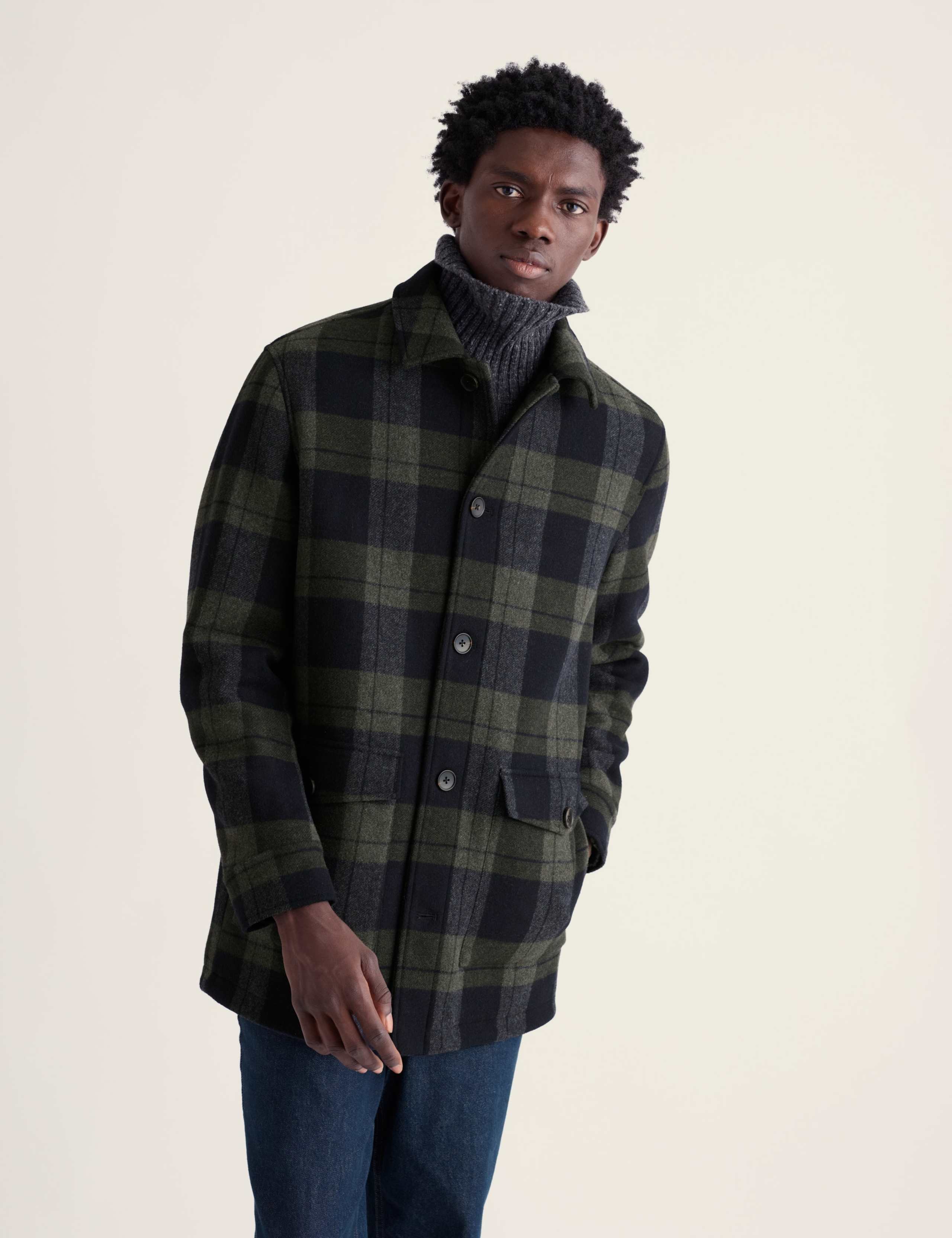 Rowlocks Wool Blend Check Overcoat 3 of 5