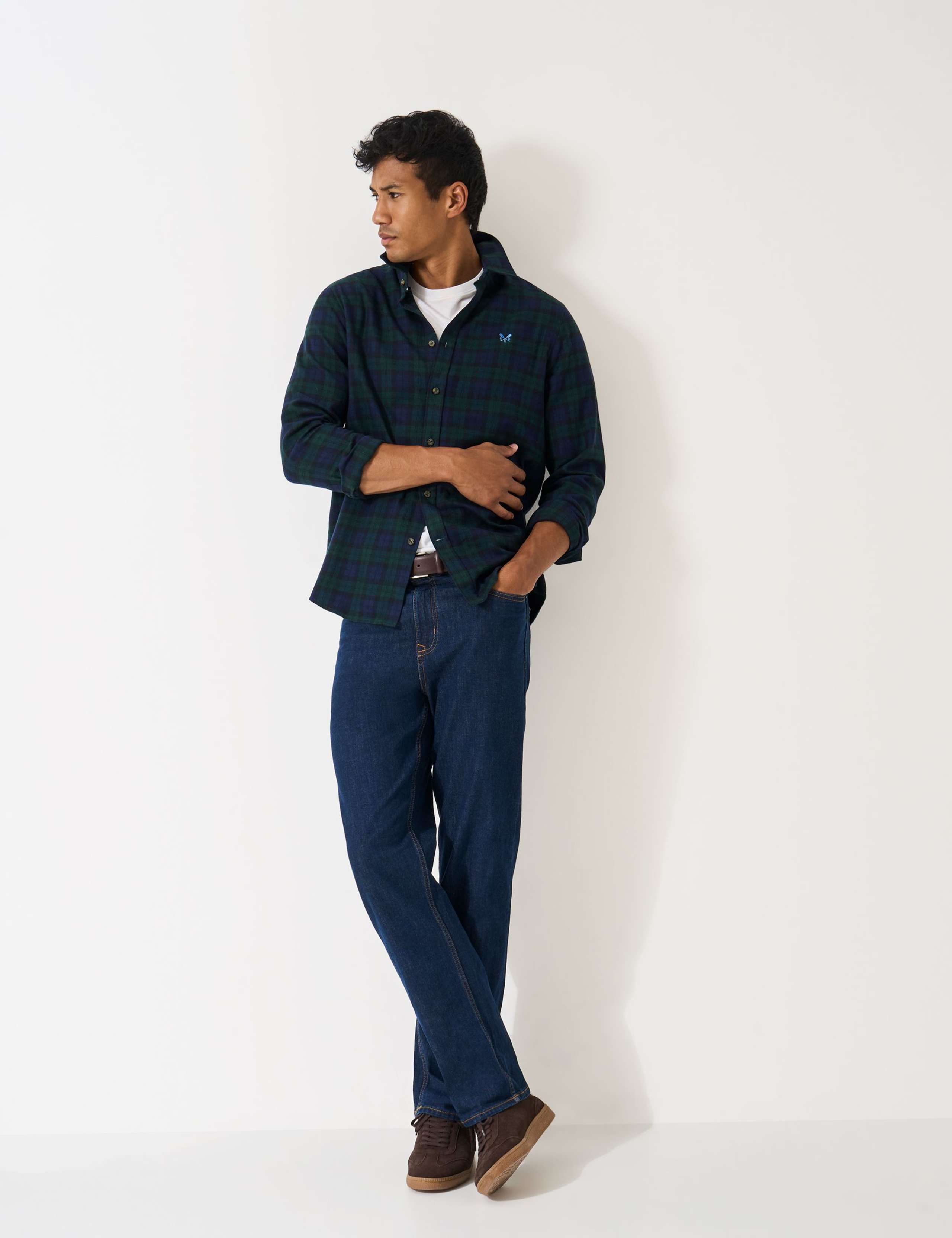 Regular Fit Pure Cotton Check Flannel Shirt 1 of 5