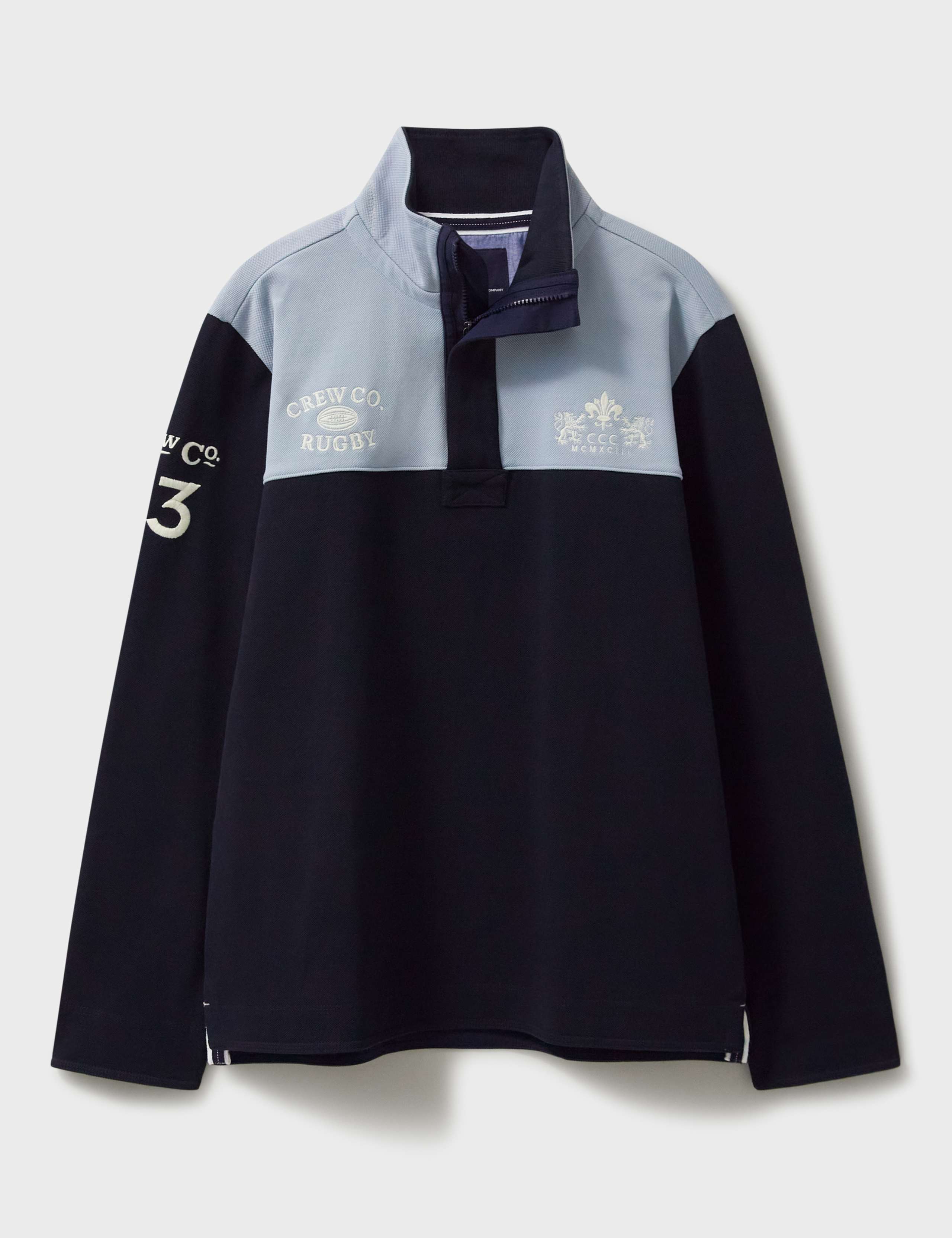 Cotton Rich Colour Block Half Zip Sweatshirt 2 of 5