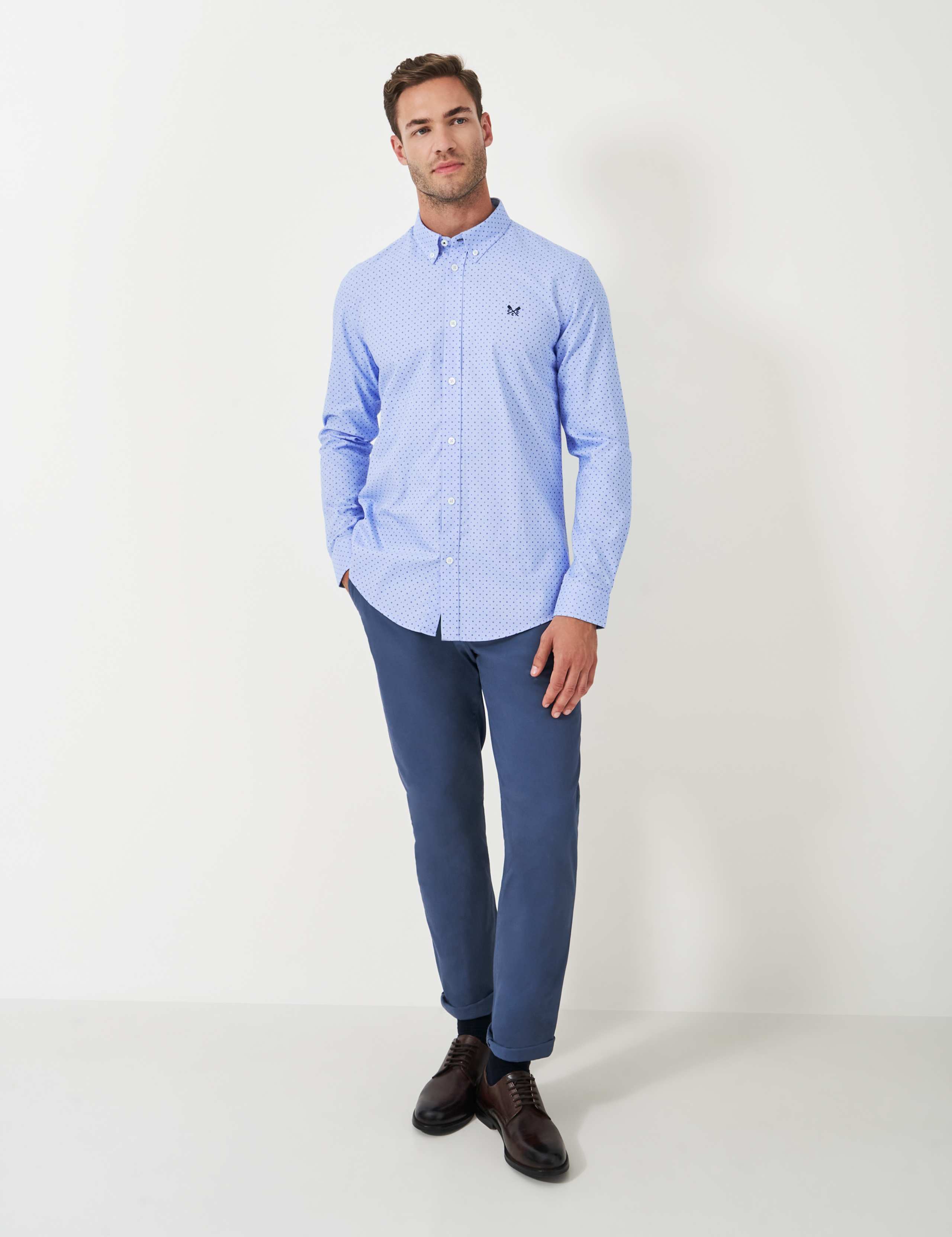 Pure Cotton Pinpoint Print Oxford Shirt 1 of 5