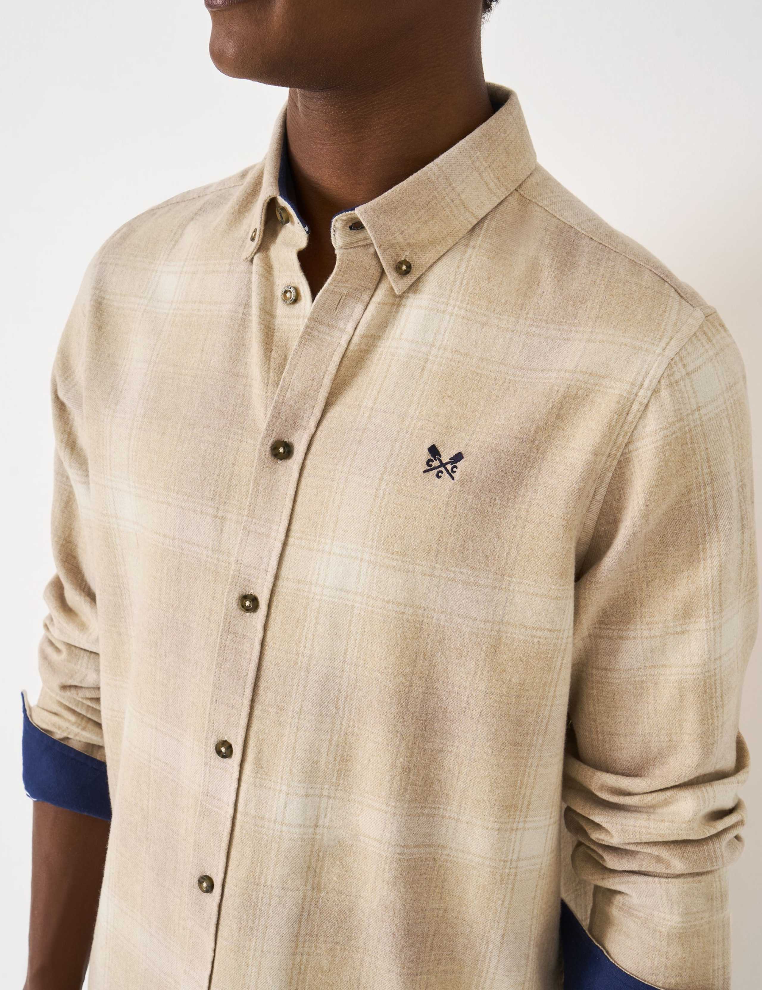 Regular Fit Pure Cotton Check Flannel Shirt 3 of 5