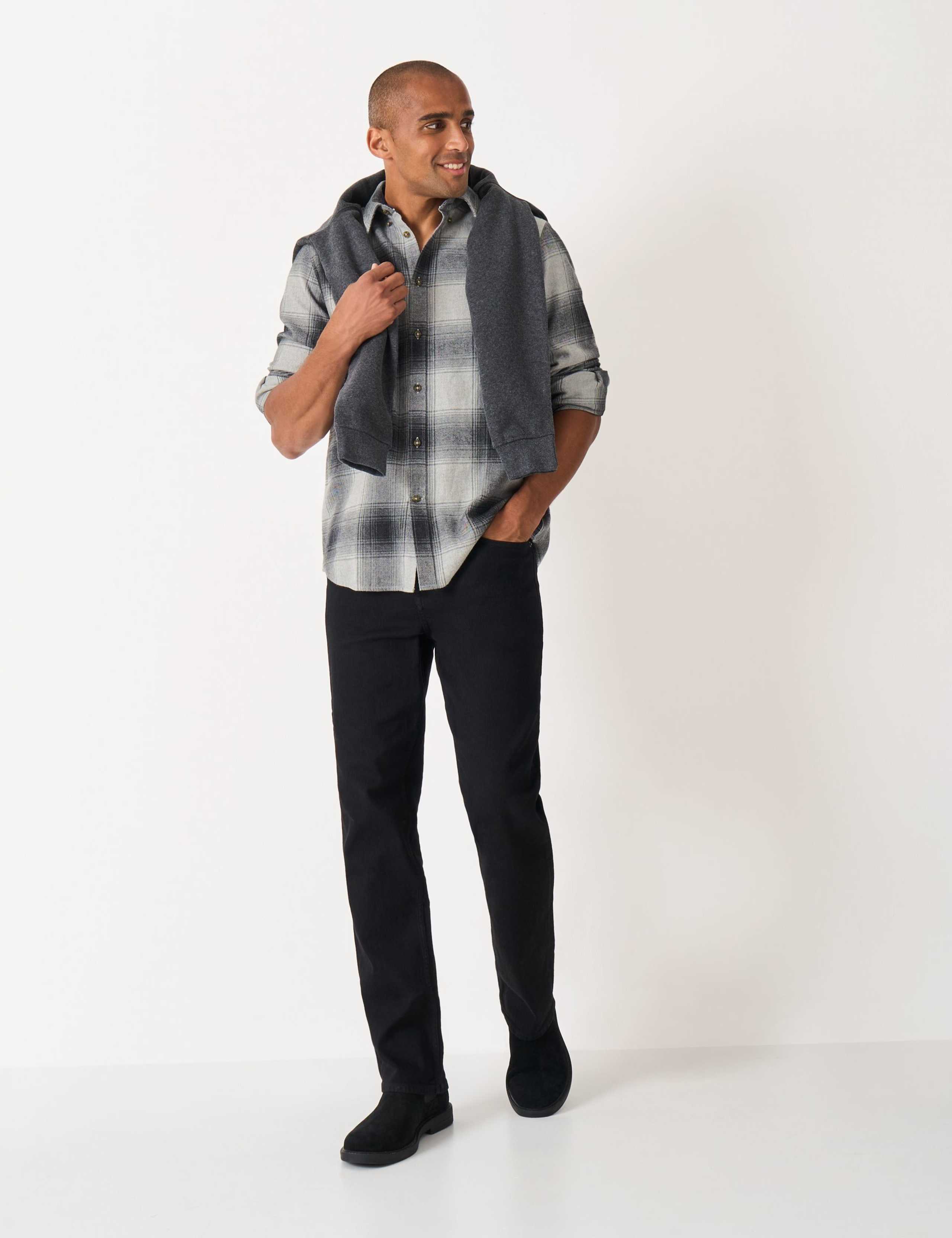 Regular Fit Pure Cotton Check Flannel Shirt 1 of 5