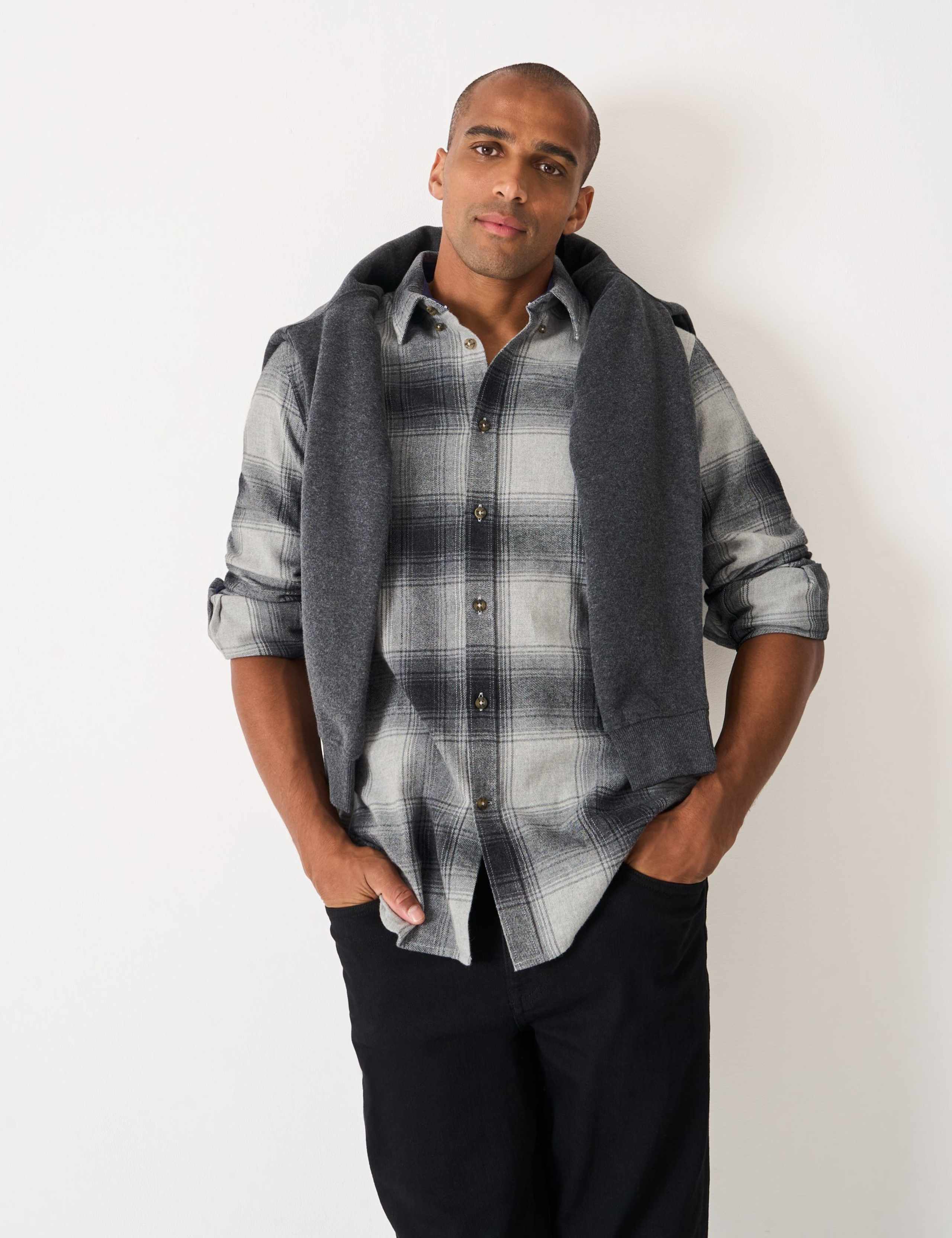Regular Fit Pure Cotton Check Flannel Shirt 4 of 5