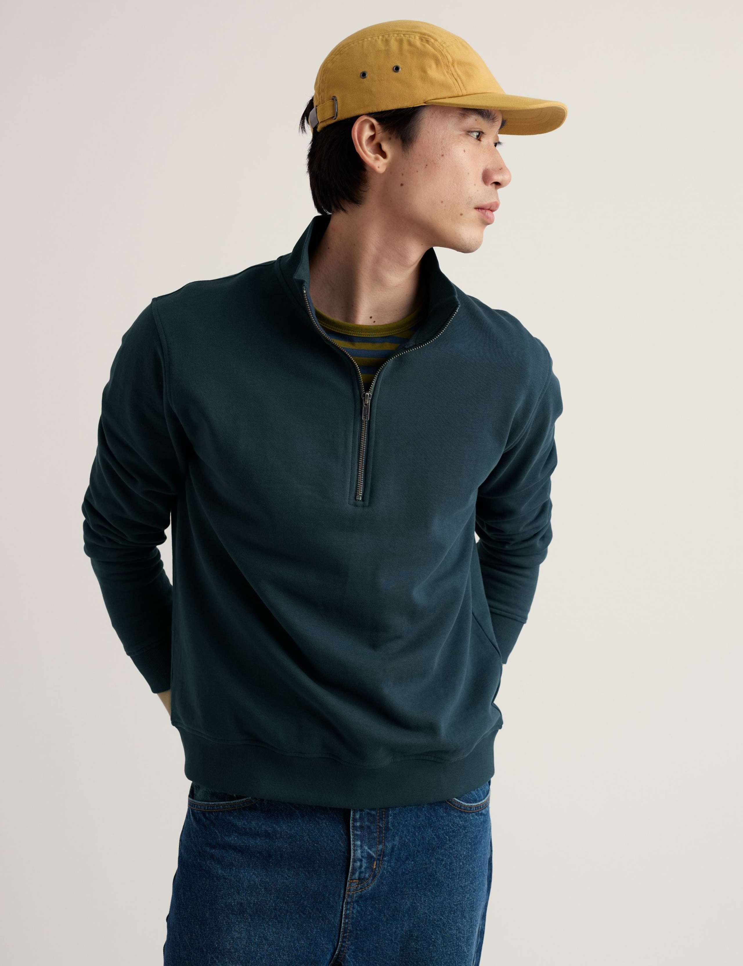 Pure Cotton Half Zip Long Sleeve Sweatshirt 3 of 5