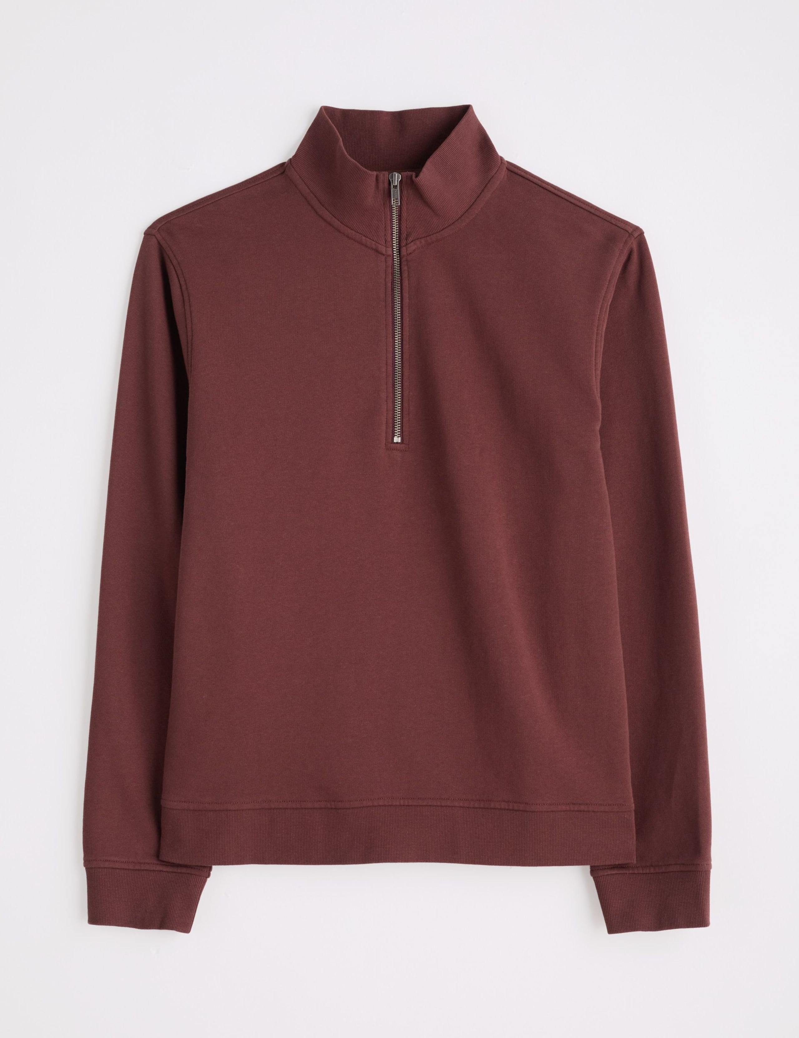 Pure Cotton Half Zip Long Sleeve Sweatshirt 2 of 5