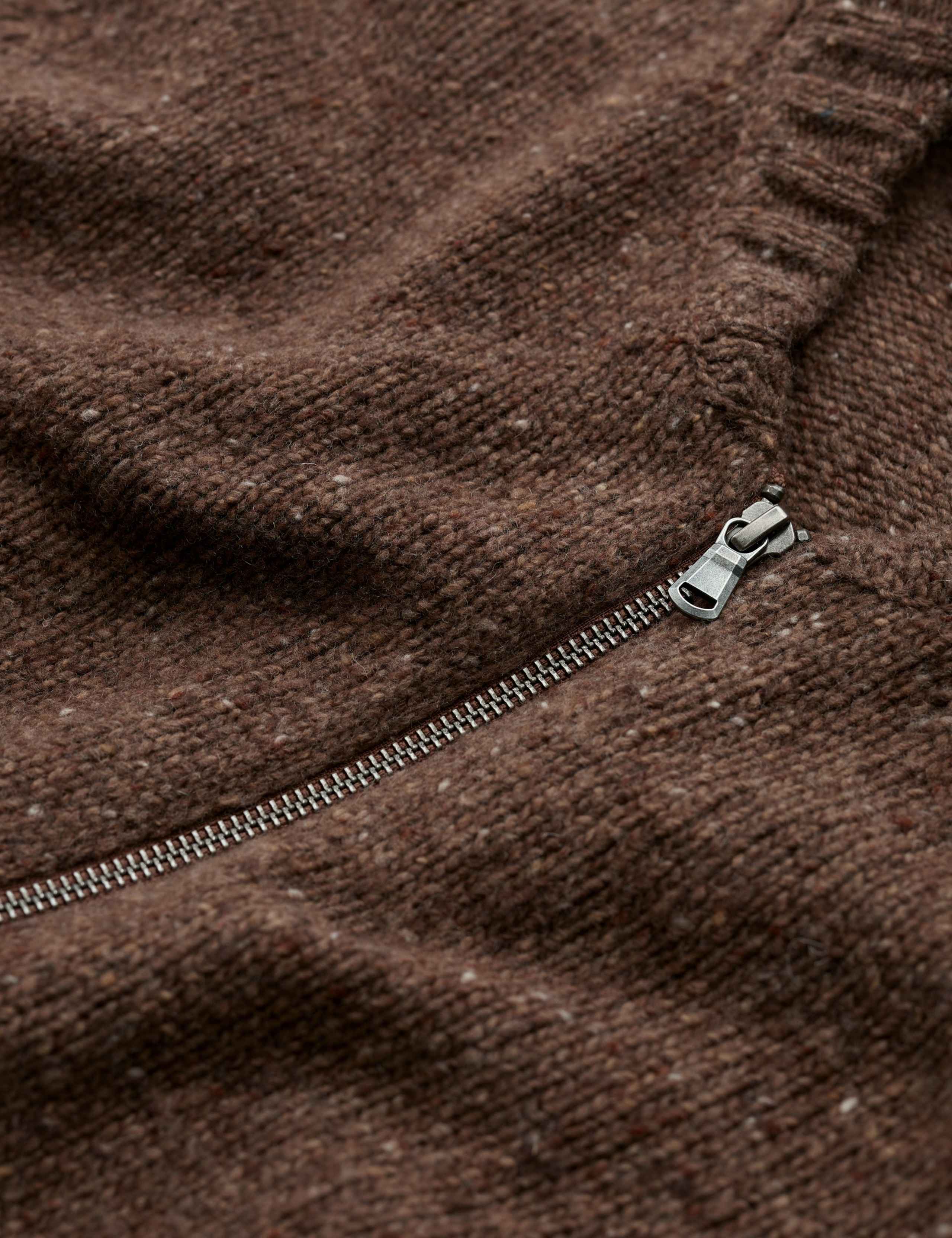 Merino Wool Rich Shawl Neck Zip Up Cardigan 3 of 5