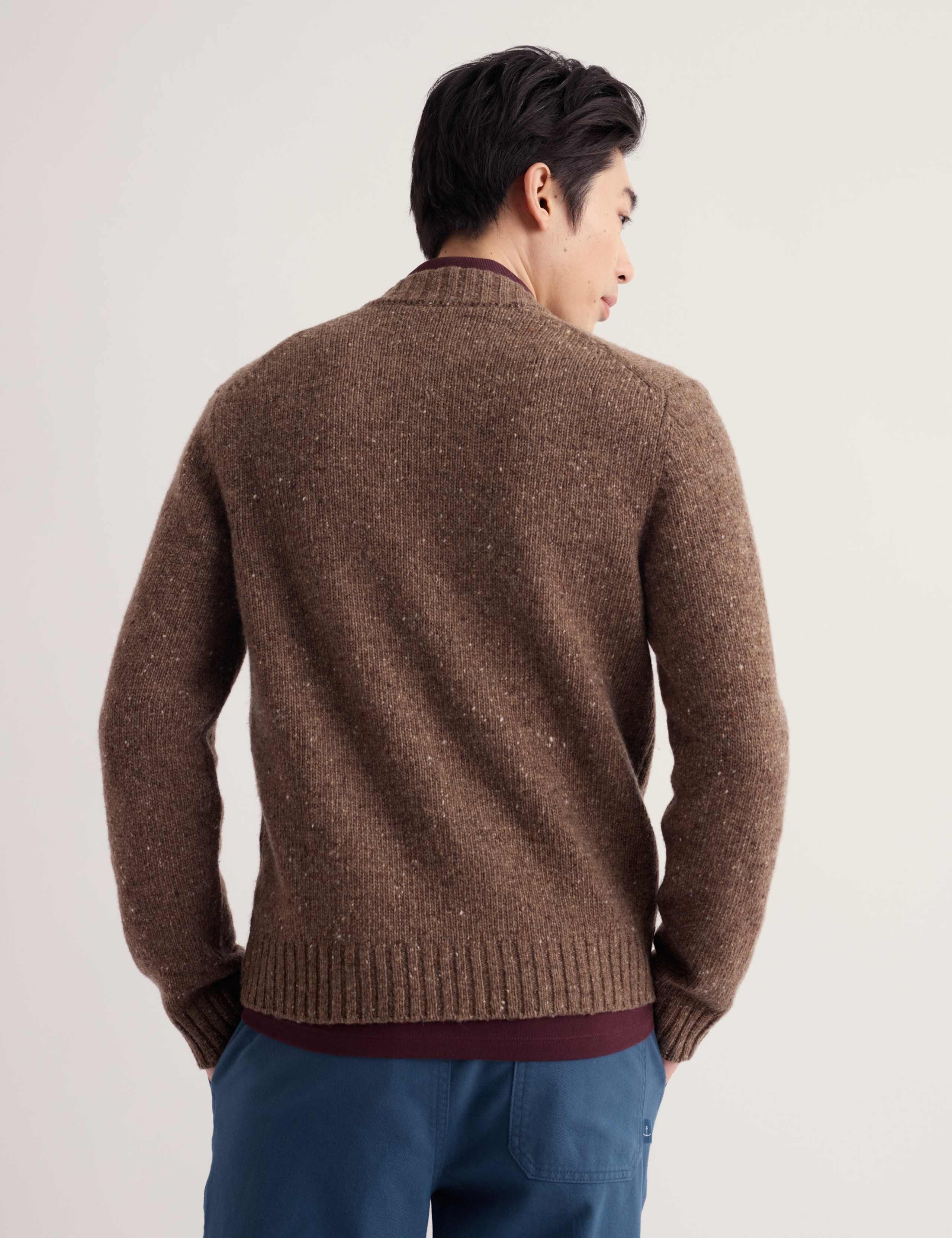 Merino Wool Rich Shawl Neck Zip Up Cardigan 4 of 5