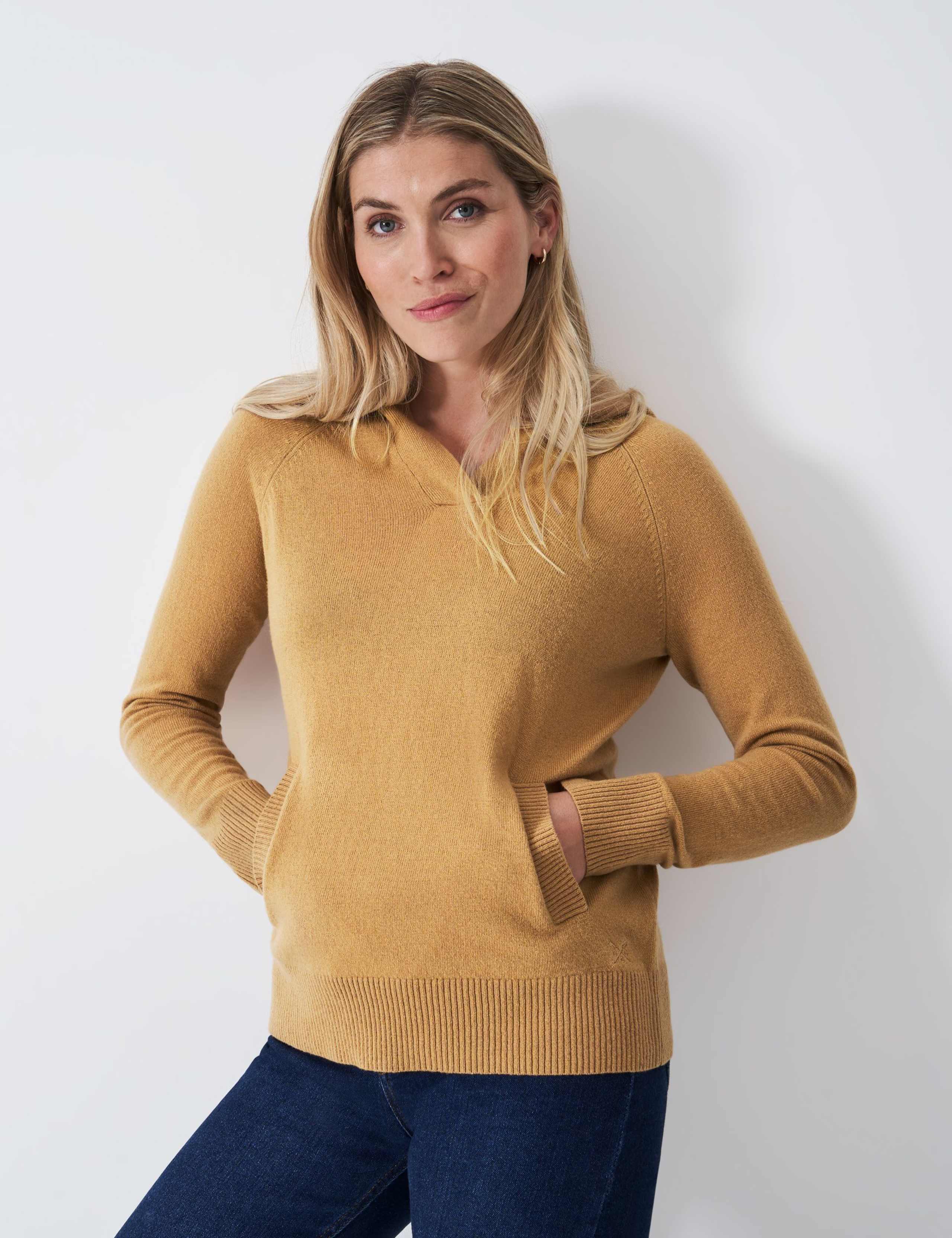 Wool Rich Textured V-Neck Hoodie 3 of 5