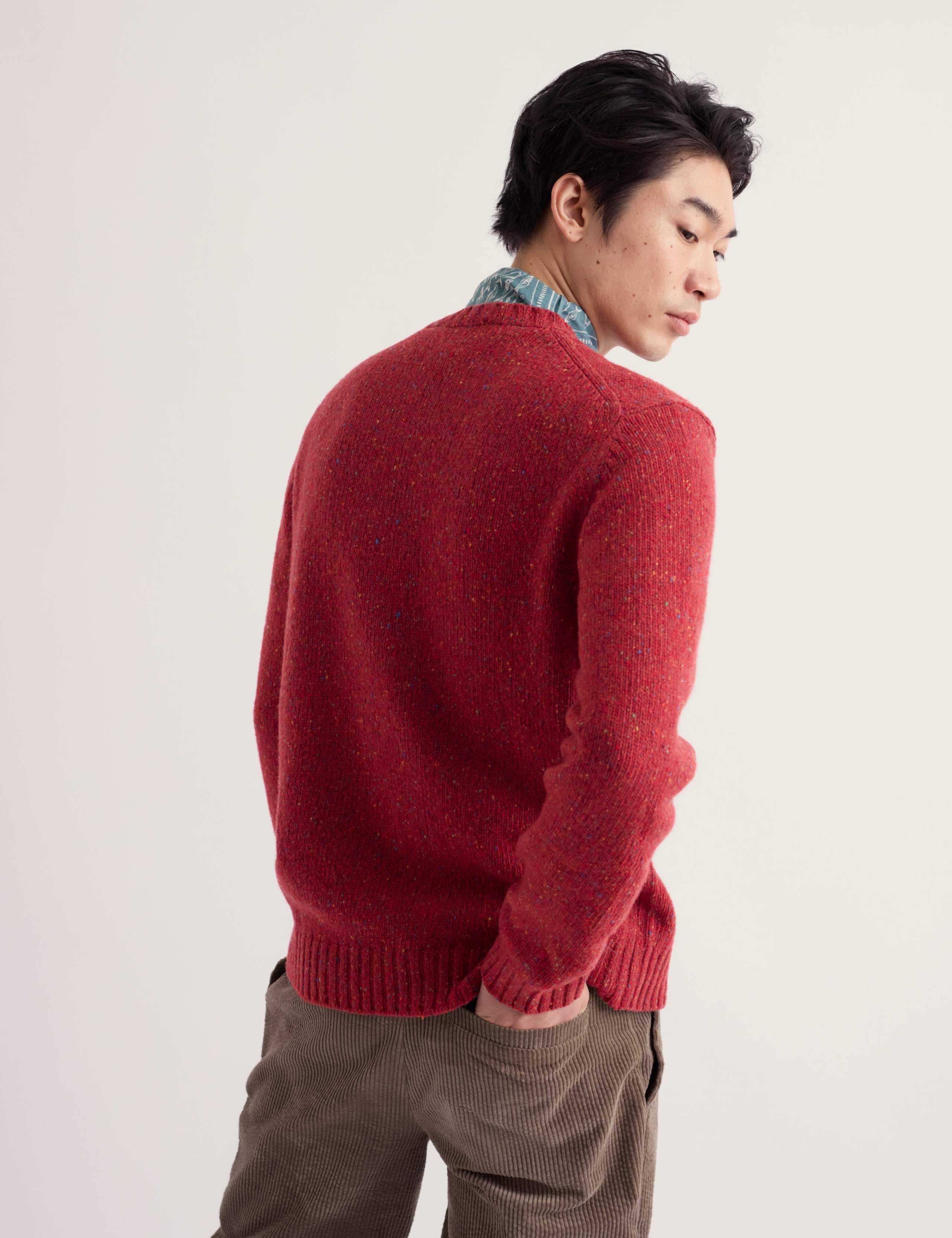 Merino Wool Rich Flecked Crew Neck Jumper 3 of 5