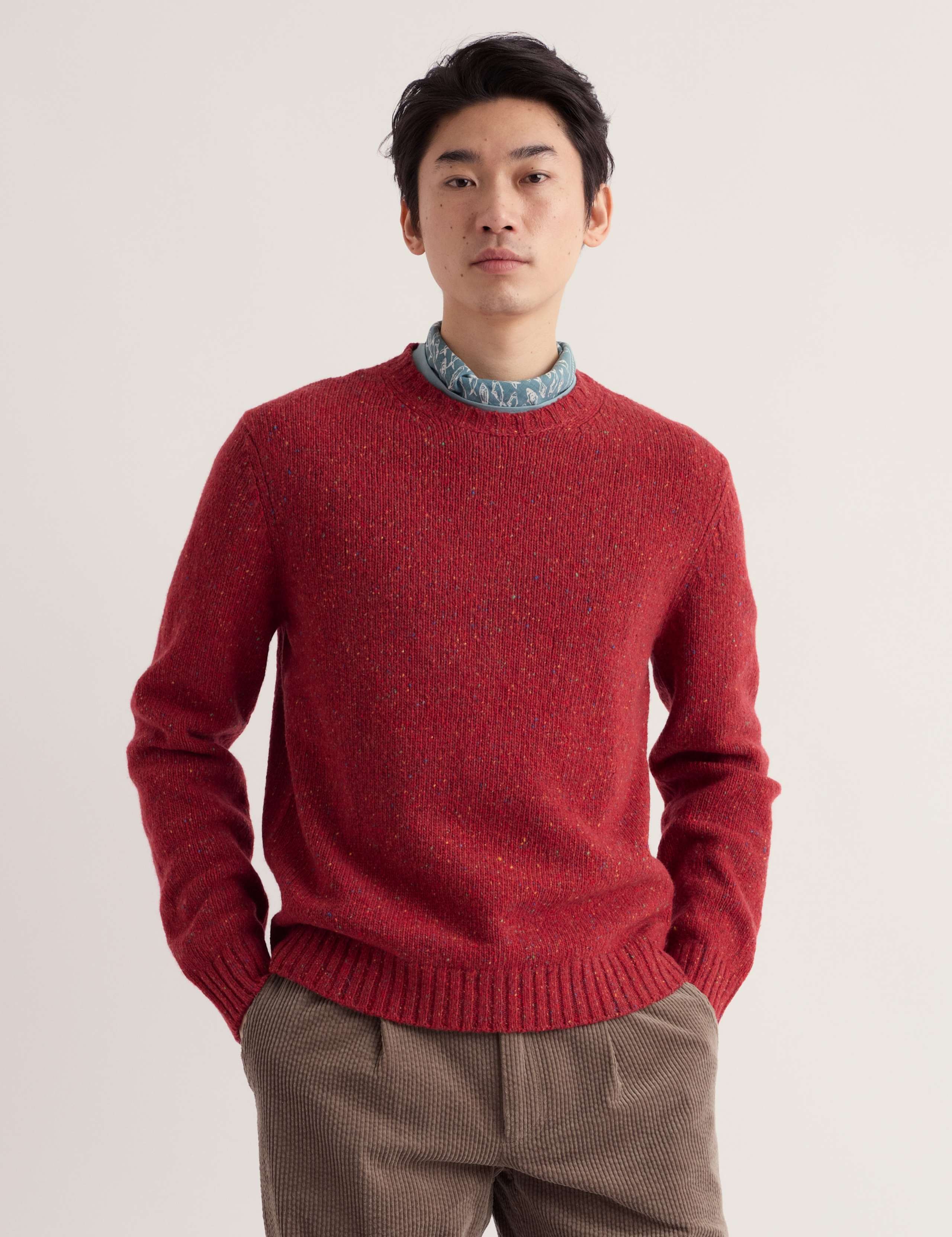Merino Wool Rich Flecked Crew Neck Jumper 4 of 5