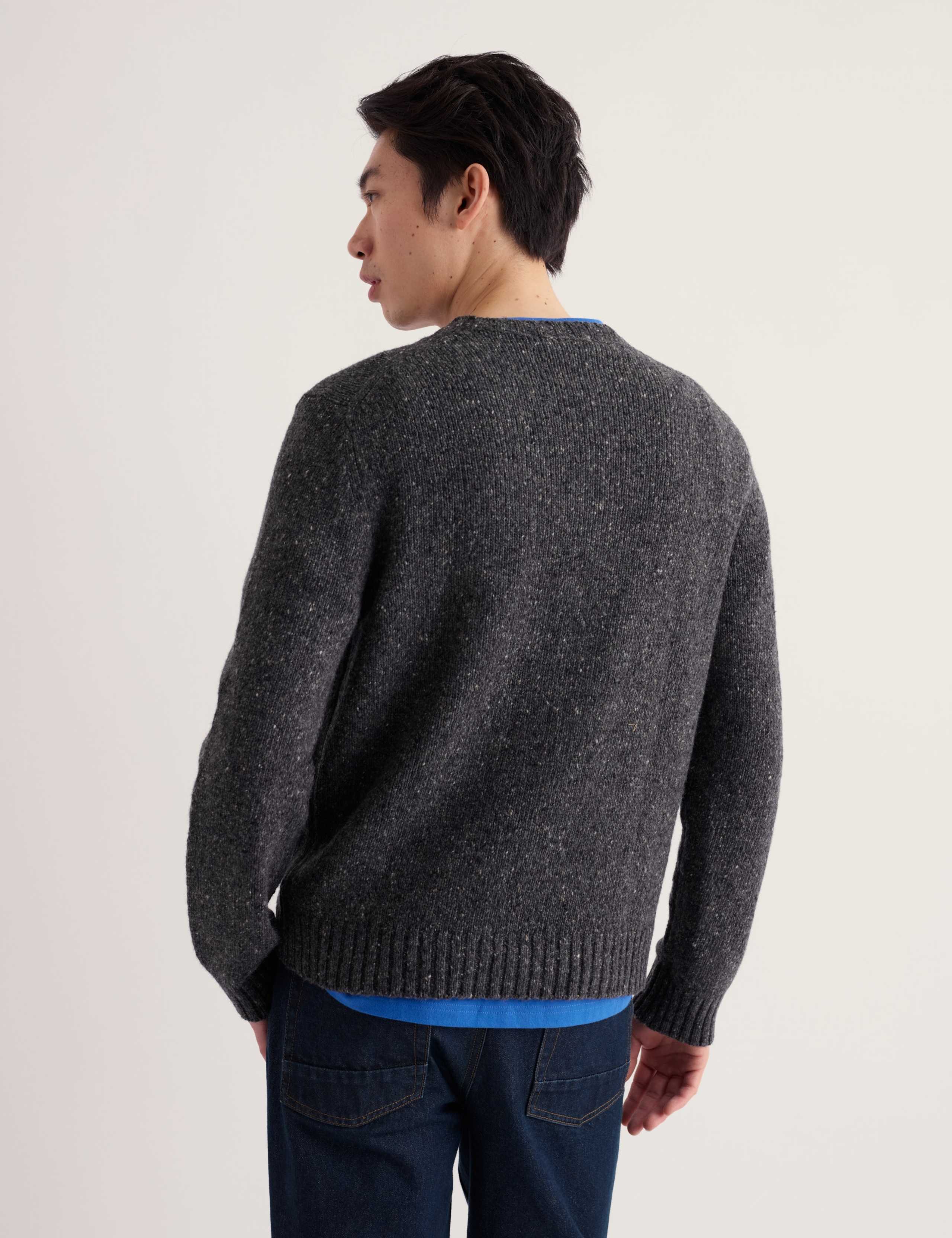 Merino Wool Rich Flecked Crew Neck Jumper 3 of 5