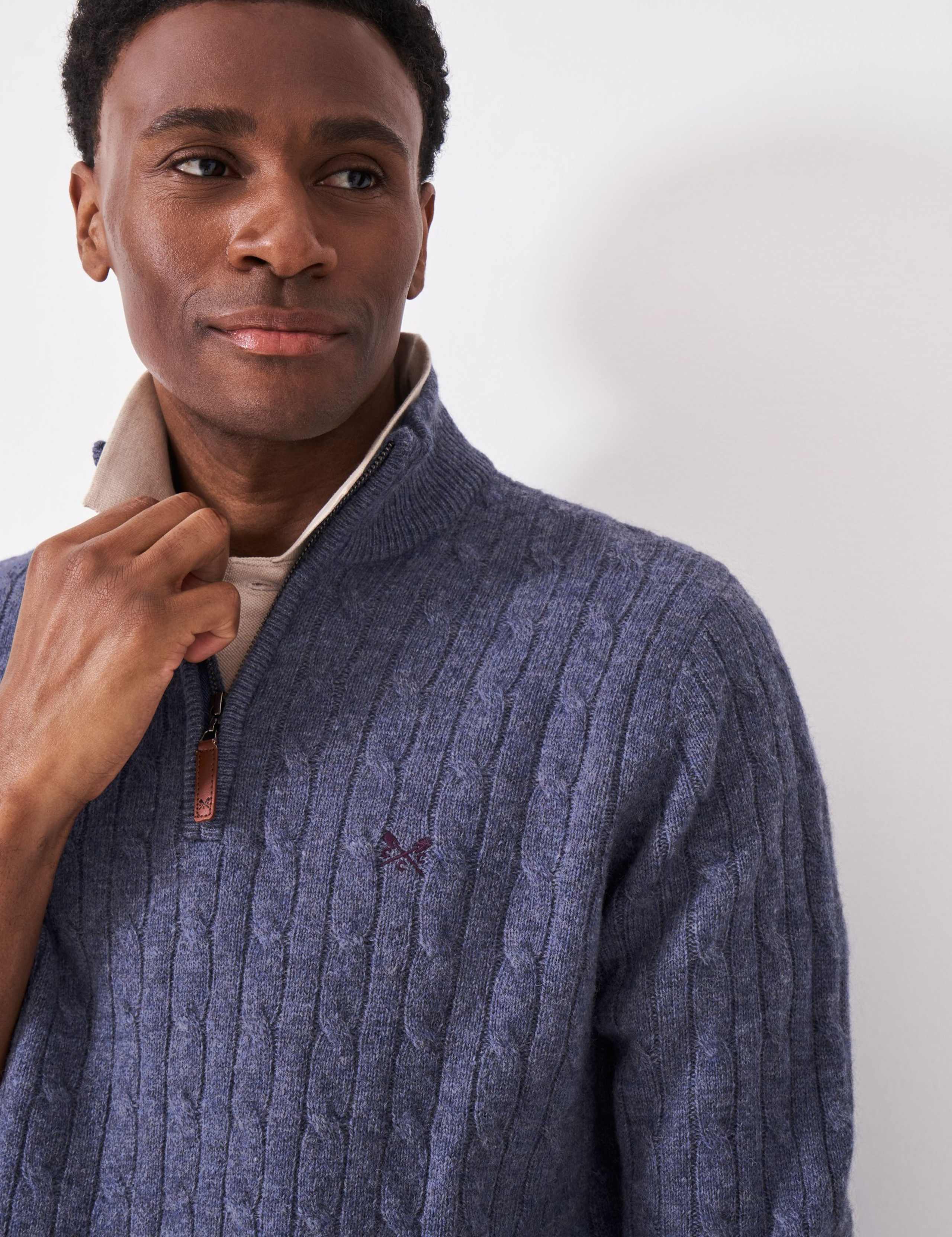 Lambswool Rich Cable Half Zip Jumper 4 of 5