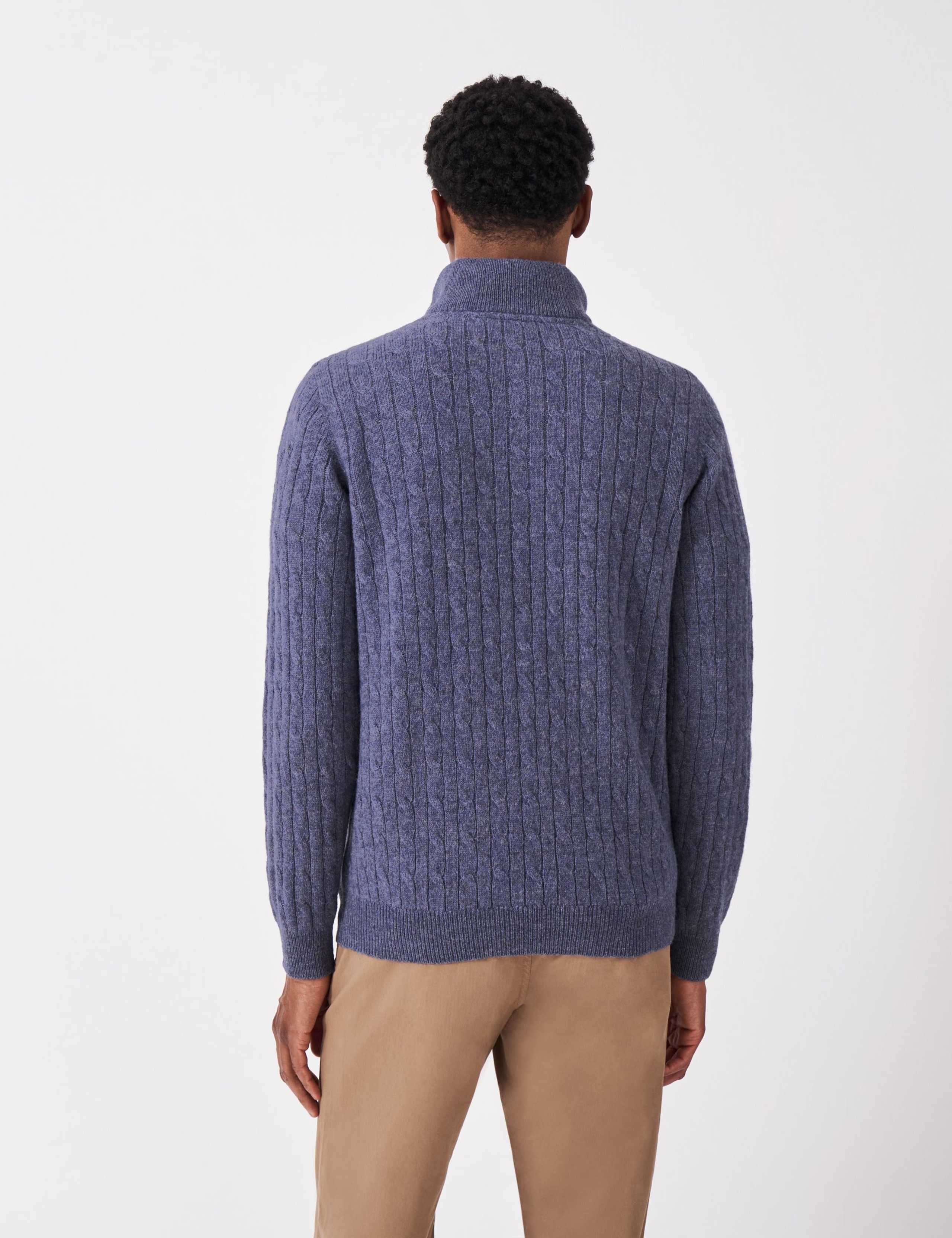 Lambswool Rich Cable Half Zip Jumper 5 of 5