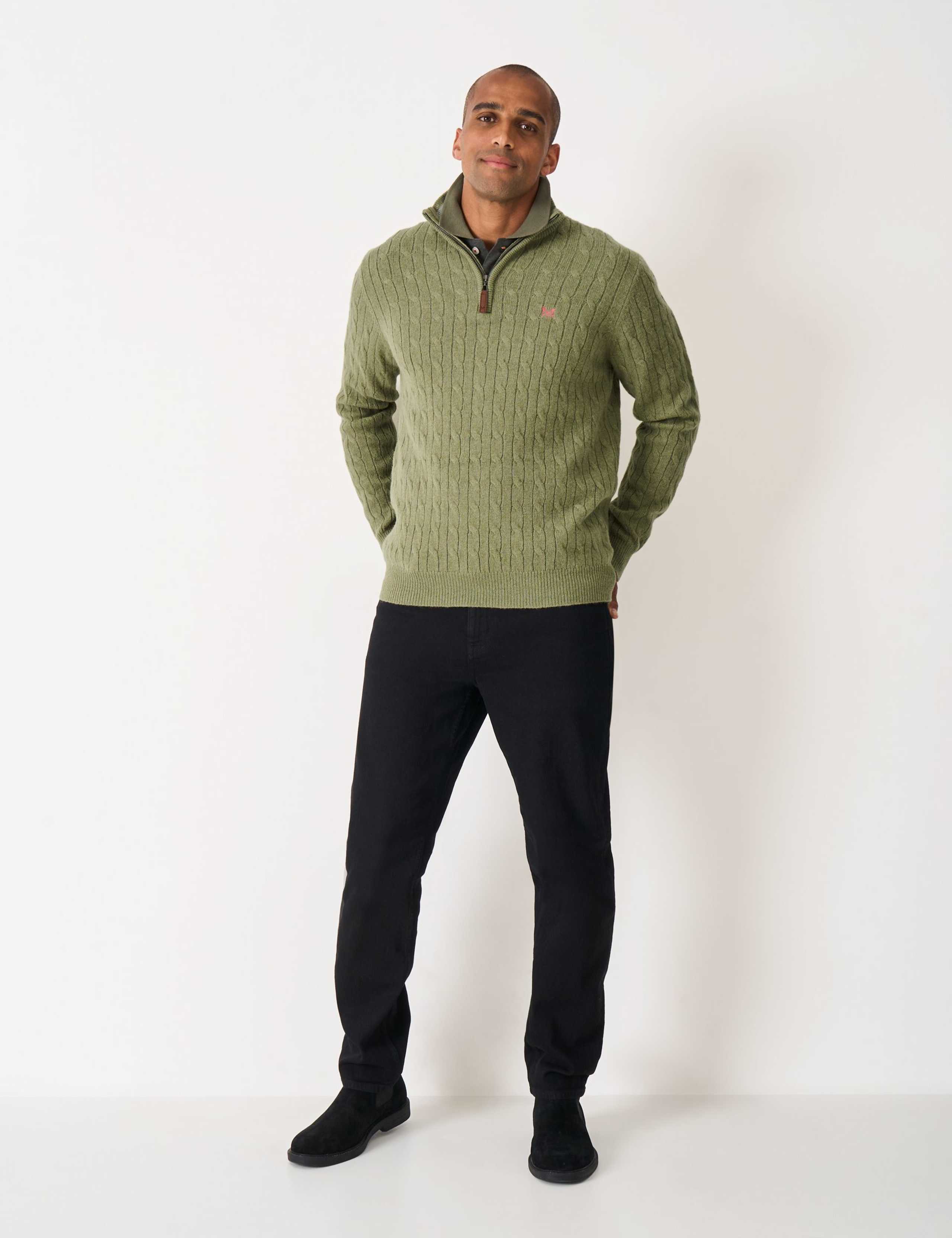 Lambswool Rich Cable Half Zip Jumper 1 of 5