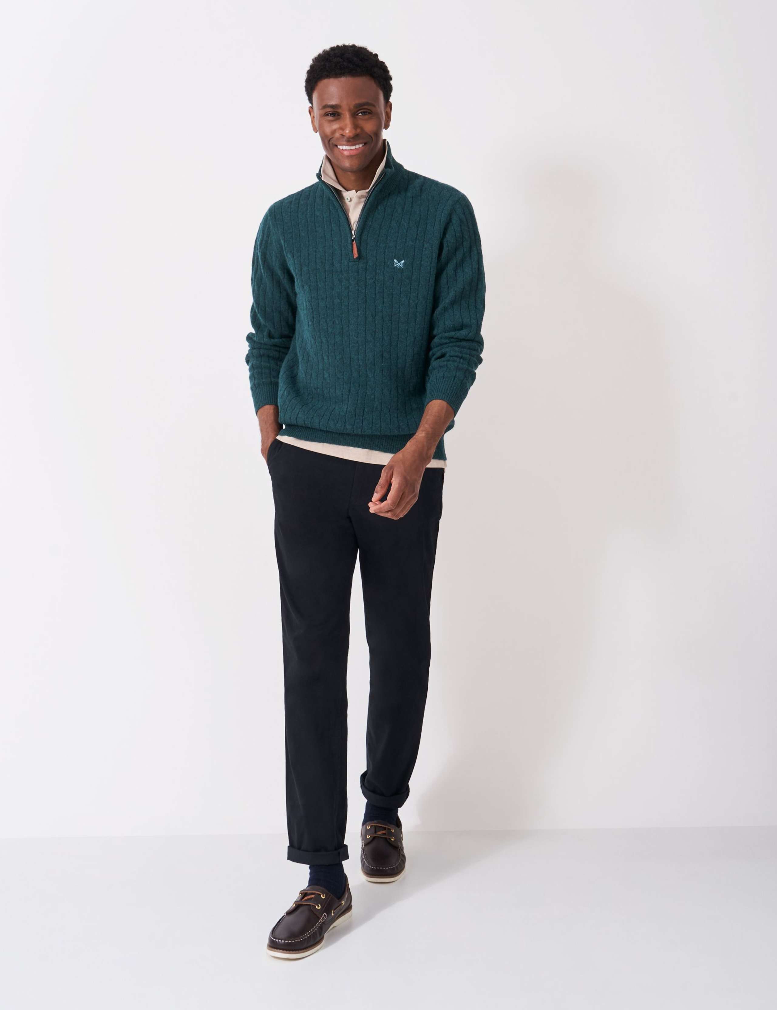 Lambswool Rich Cable Half Zip Jumper 1 of 5