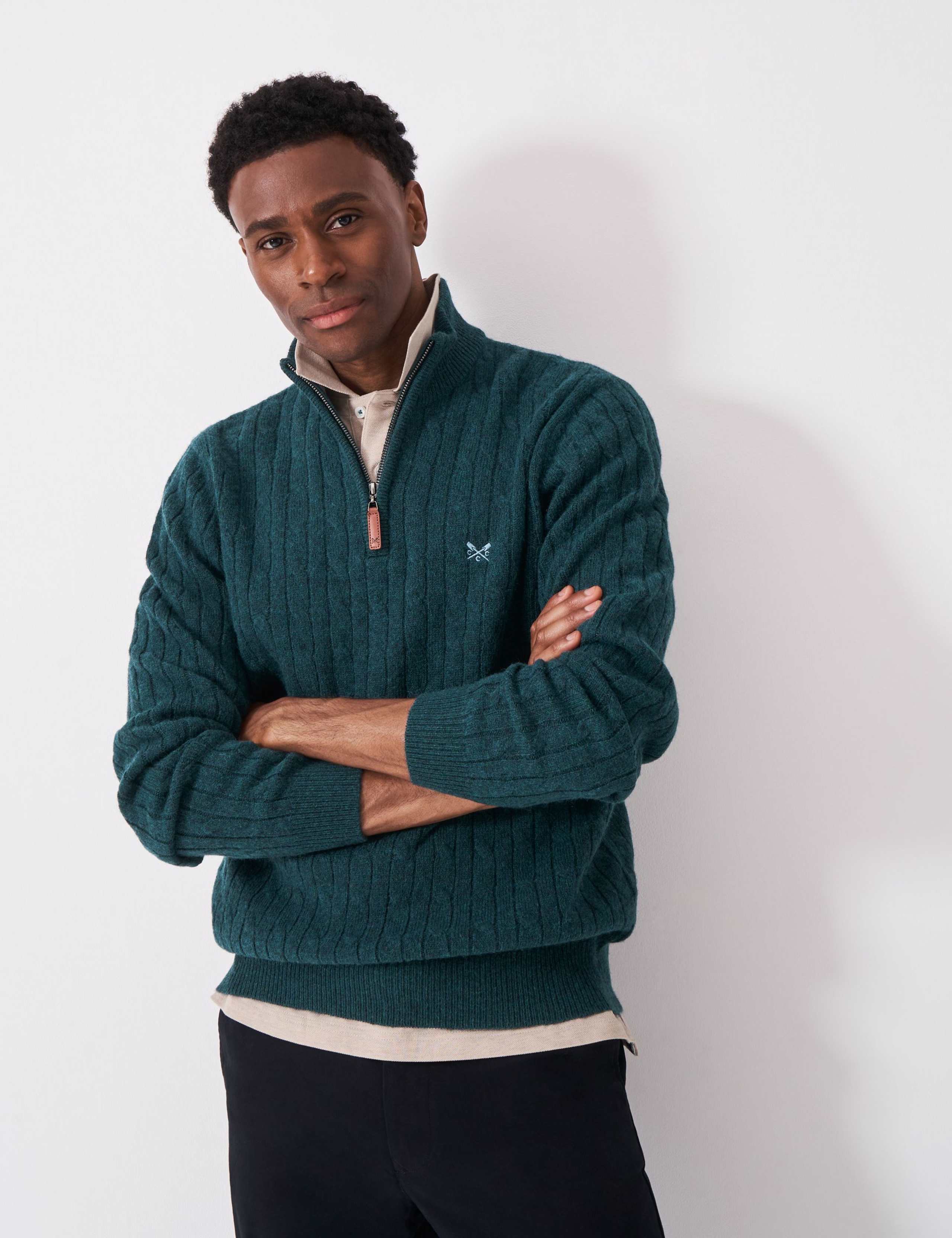 Lambswool Rich Cable Half Zip Jumper 5 of 5