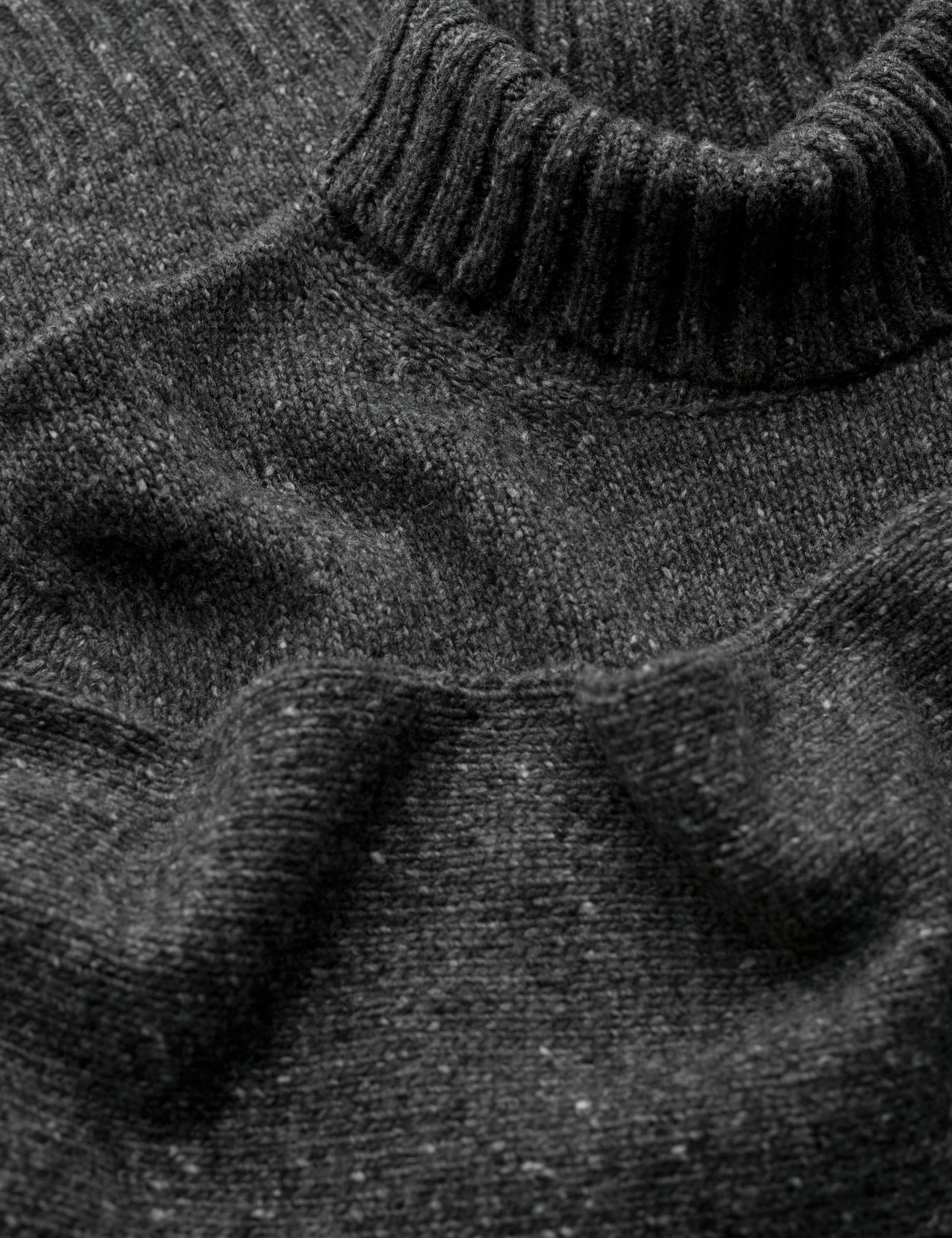 Merino Wool Rich Flecked Roll Neck Jumper 4 of 5