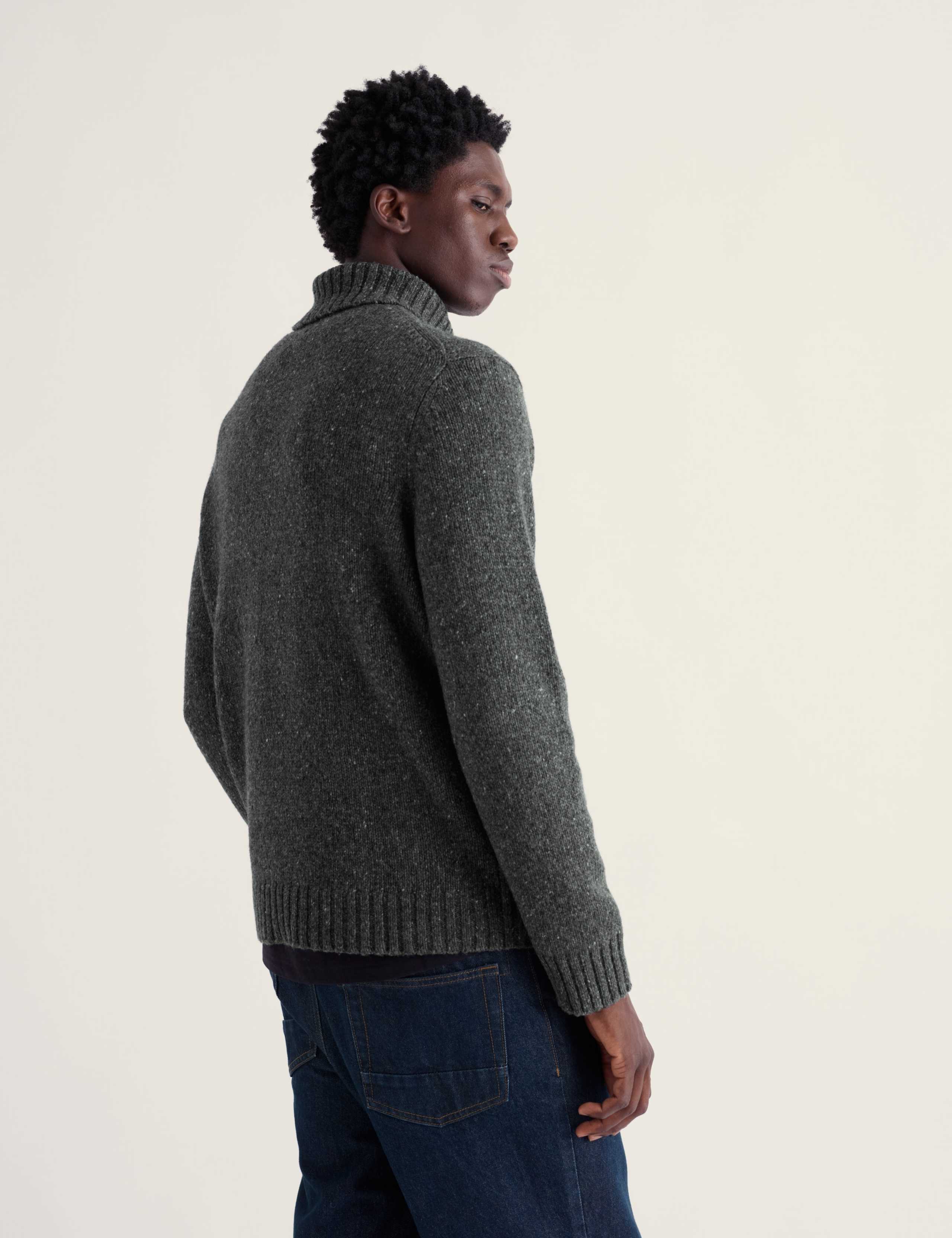 Merino Wool Rich Flecked Roll Neck Jumper 5 of 5