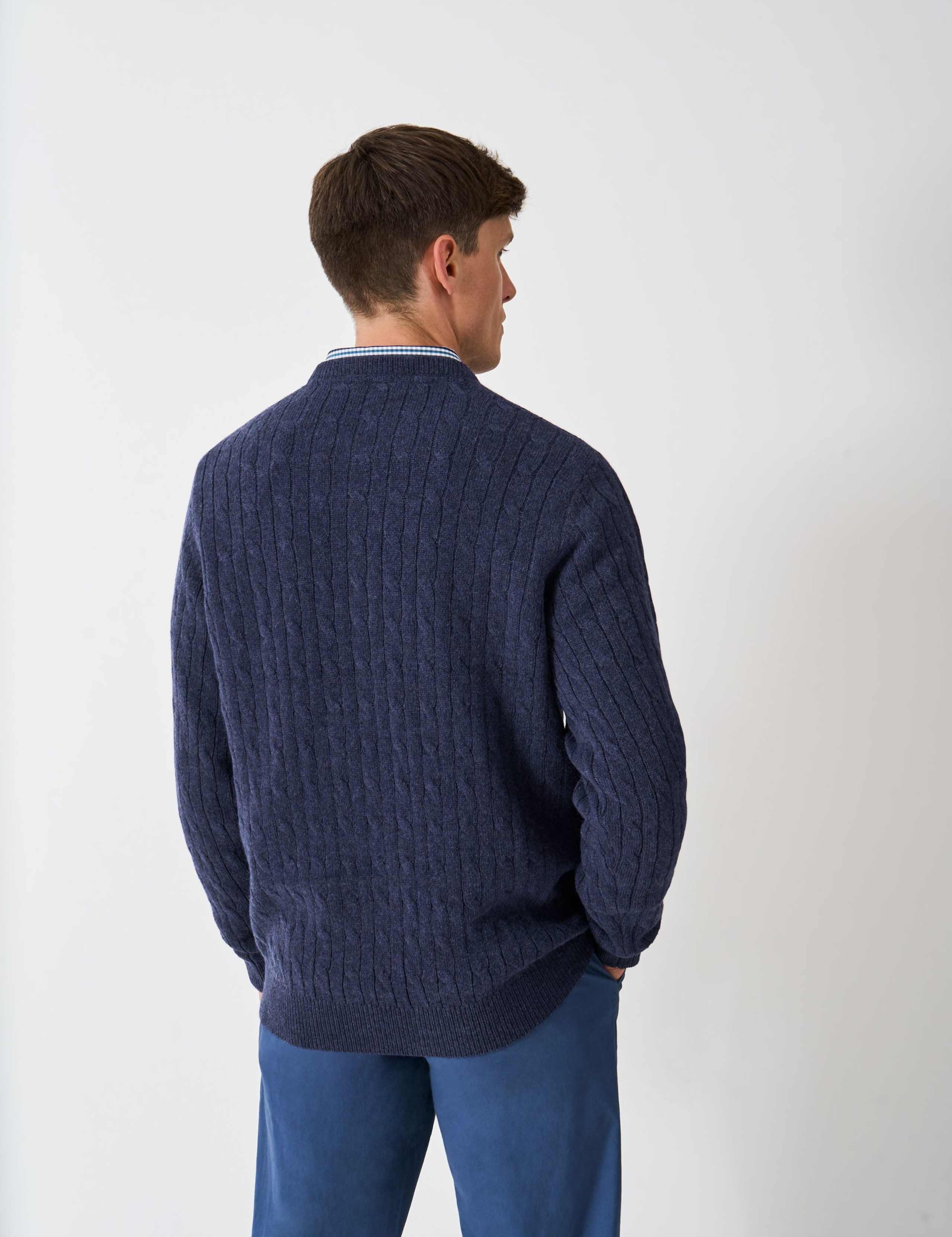 Lambswool Rich Cable Crew Neck Jumper 4 of 5
