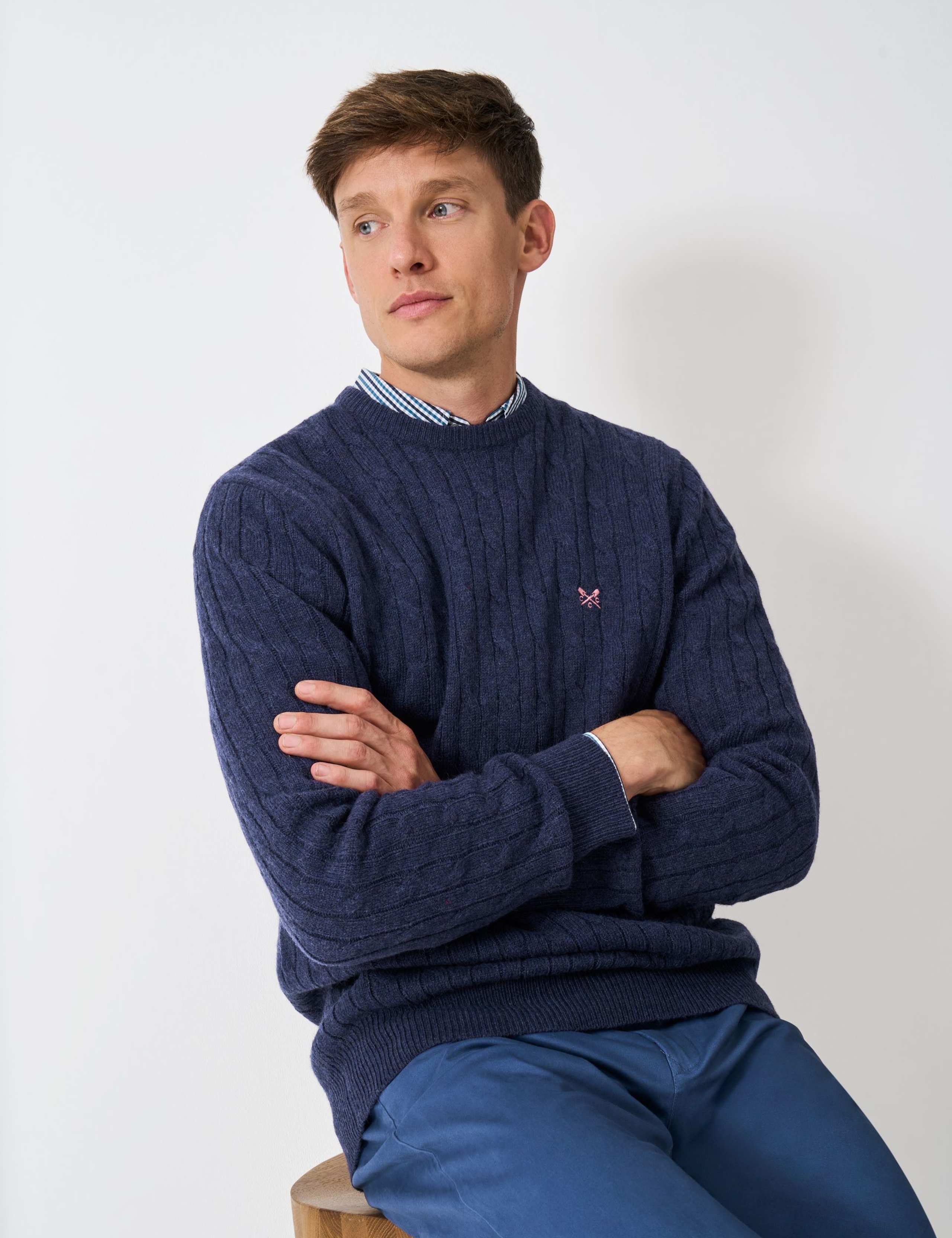 Lambswool Rich Cable Crew Neck Jumper 5 of 5