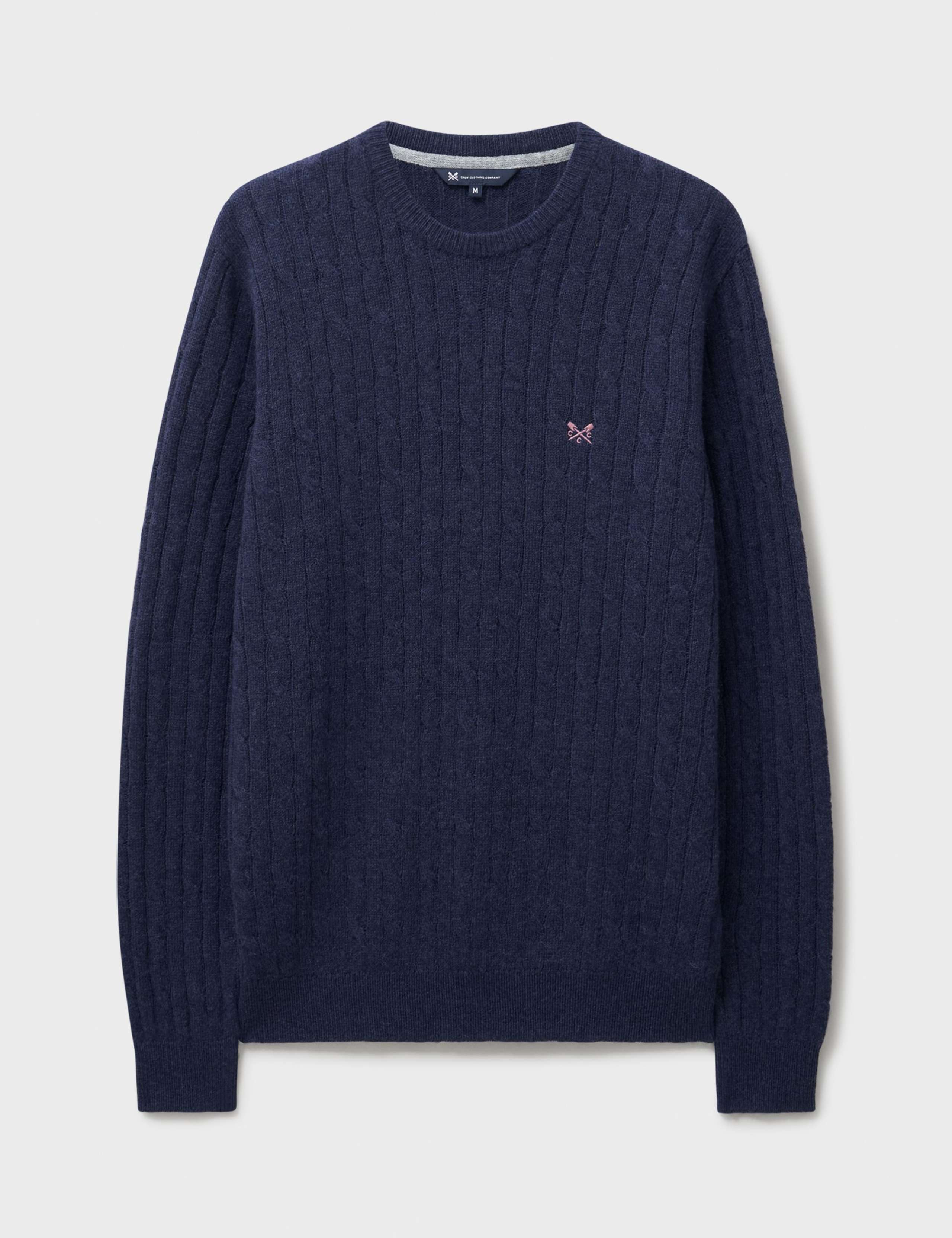 Lambswool Rich Cable Crew Neck Jumper 2 of 5