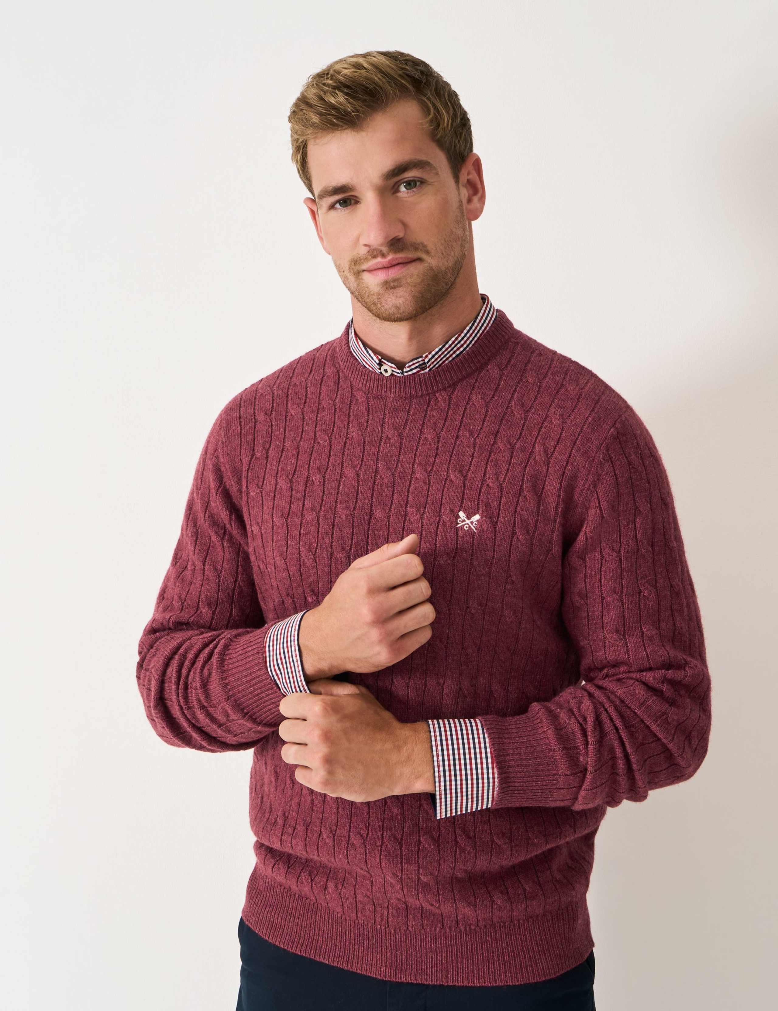 Lambswool Rich Cable Crew Neck Jumper 3 of 5