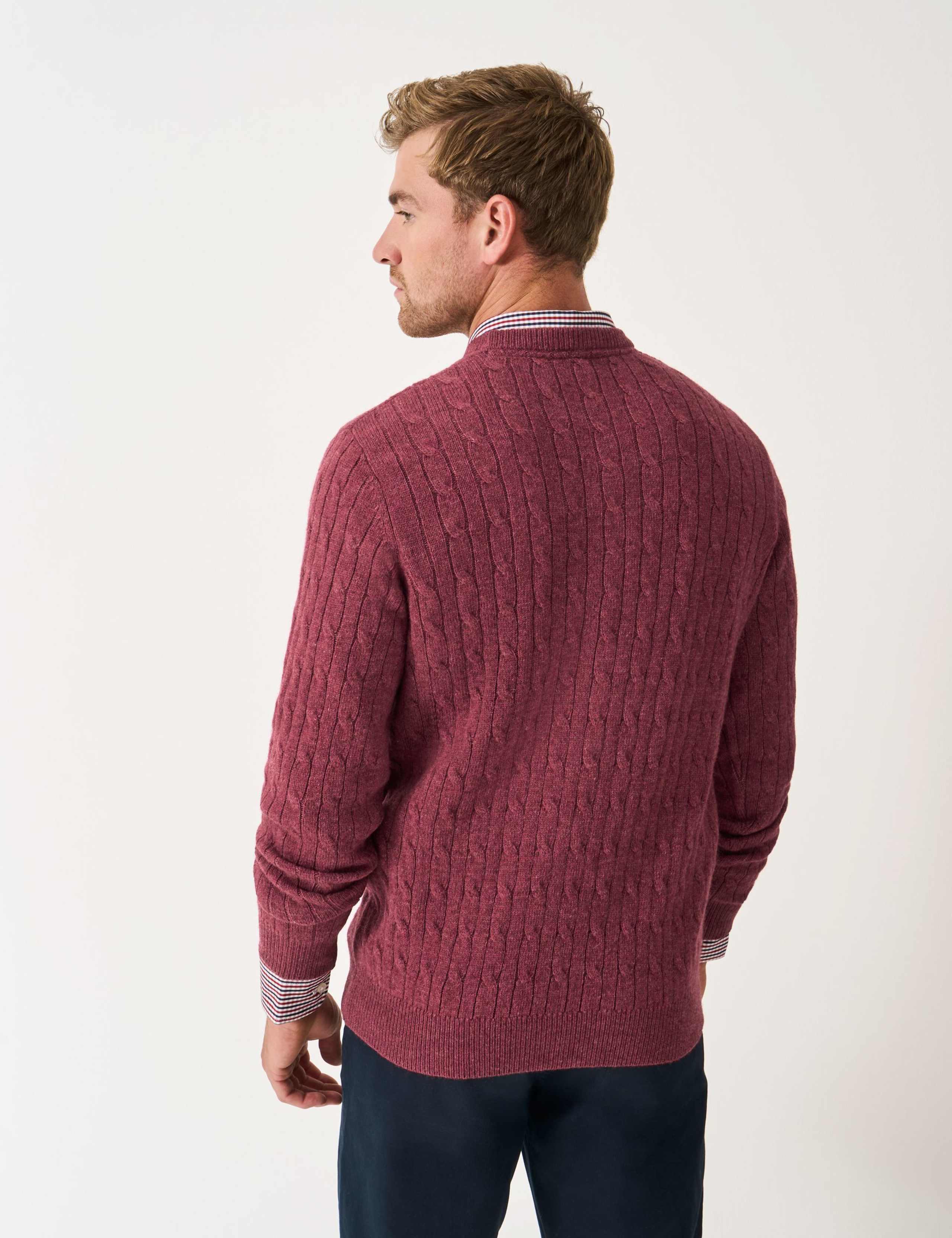 Lambswool Rich Cable Crew Neck Jumper 4 of 5