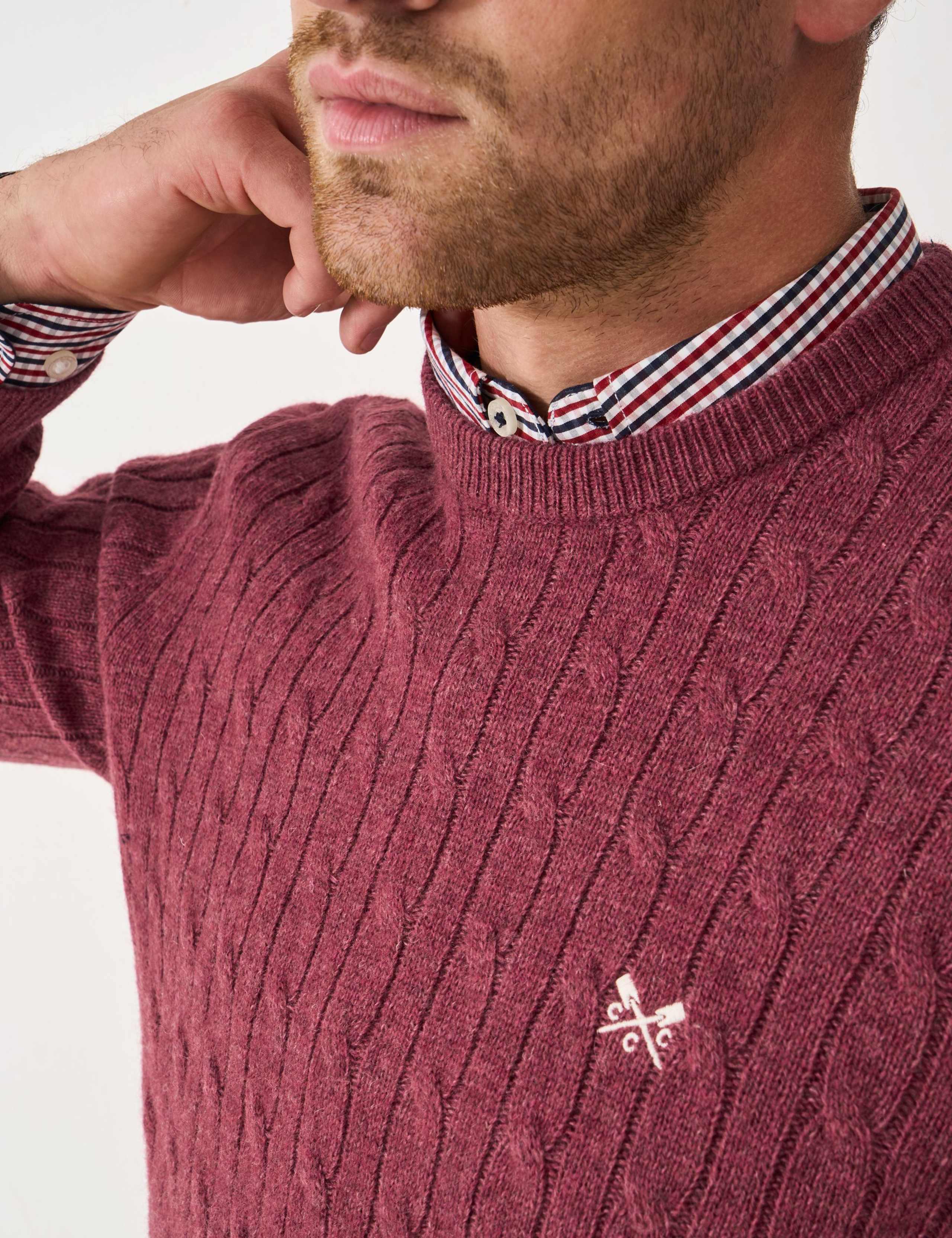 Lambswool Rich Cable Crew Neck Jumper 5 of 5