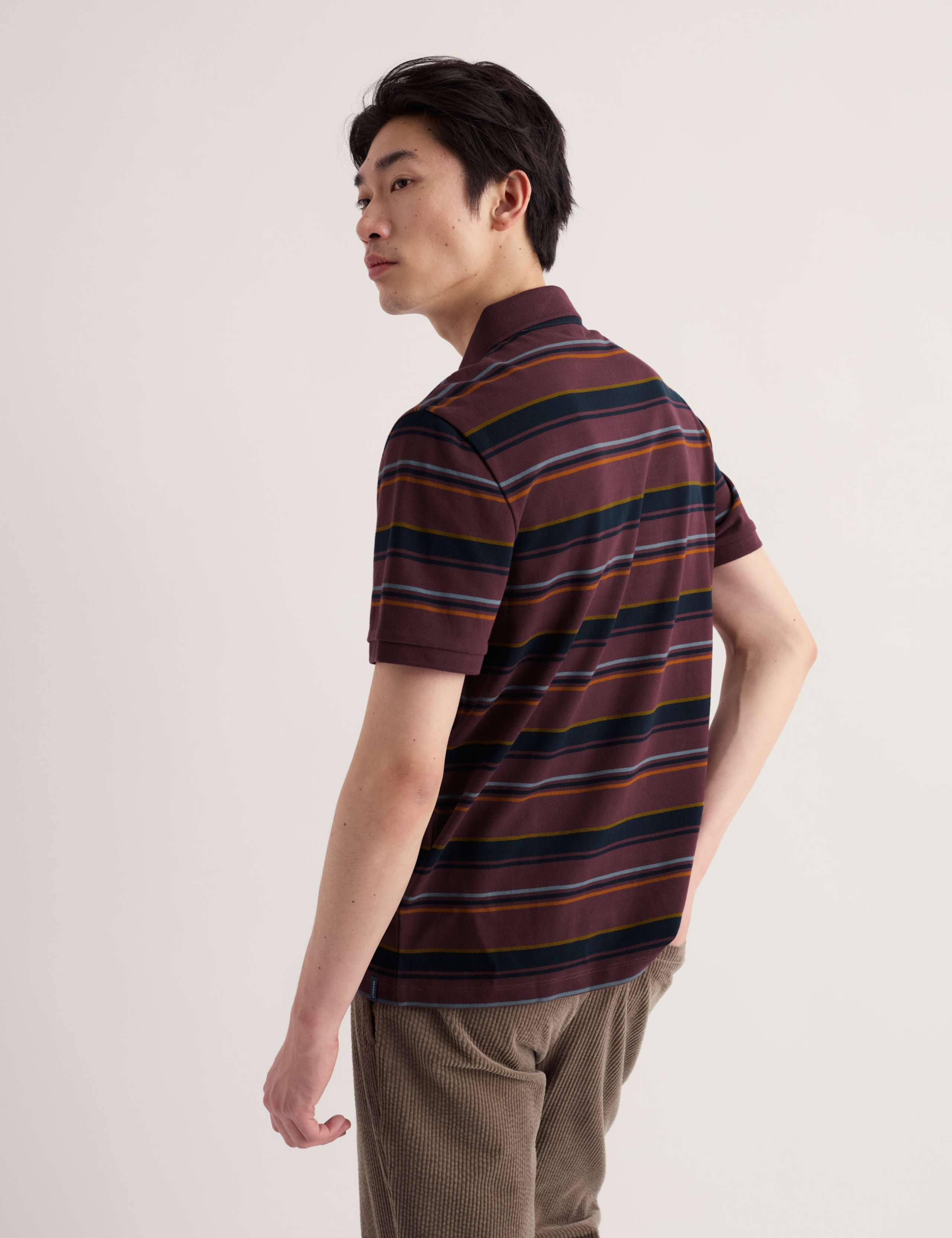 Pure Cotton Striped Polo Shirt 3 of 5