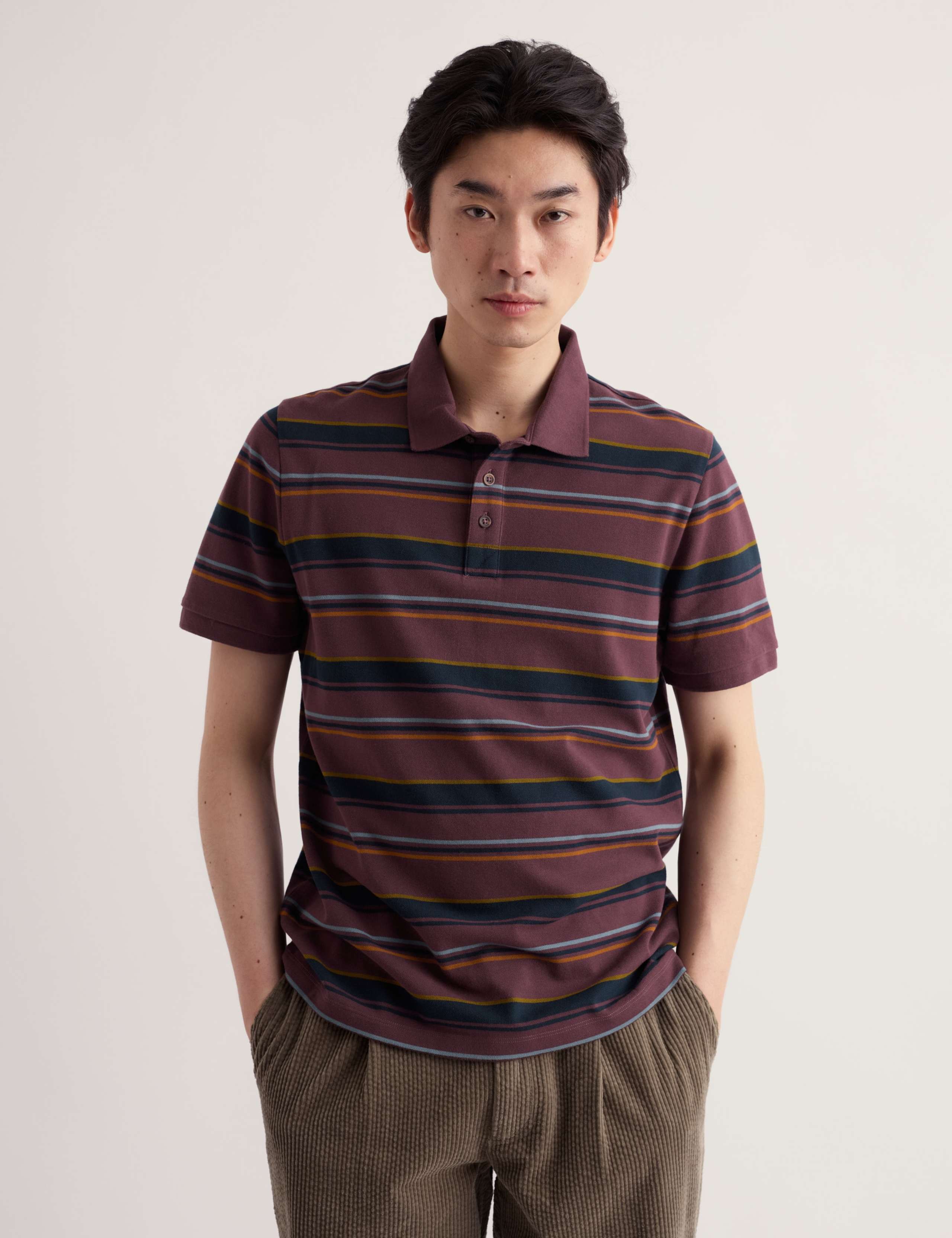 Pure Cotton Striped Polo Shirt 5 of 5