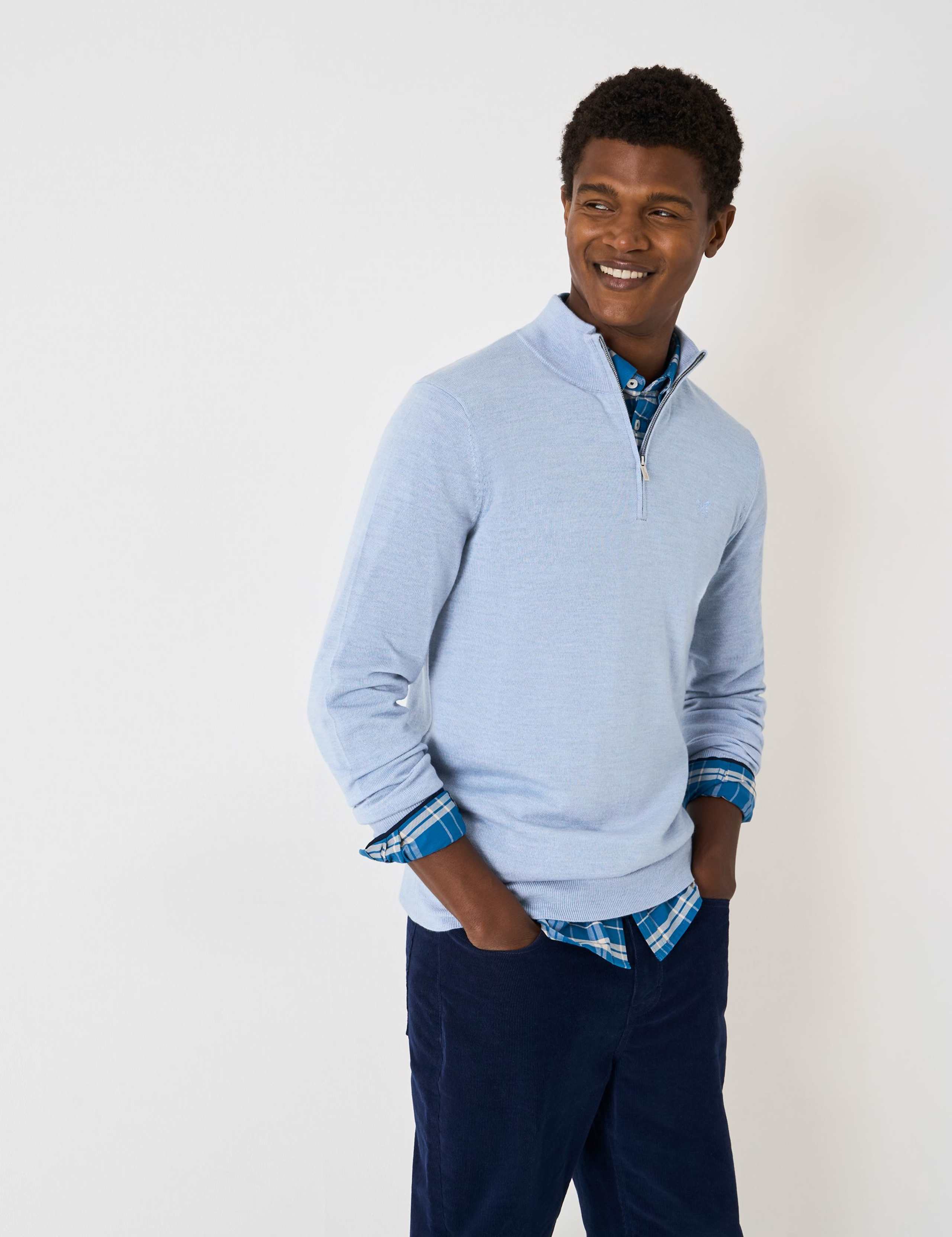 Pure Merino Wool Half Zip Jumper 4 of 5
