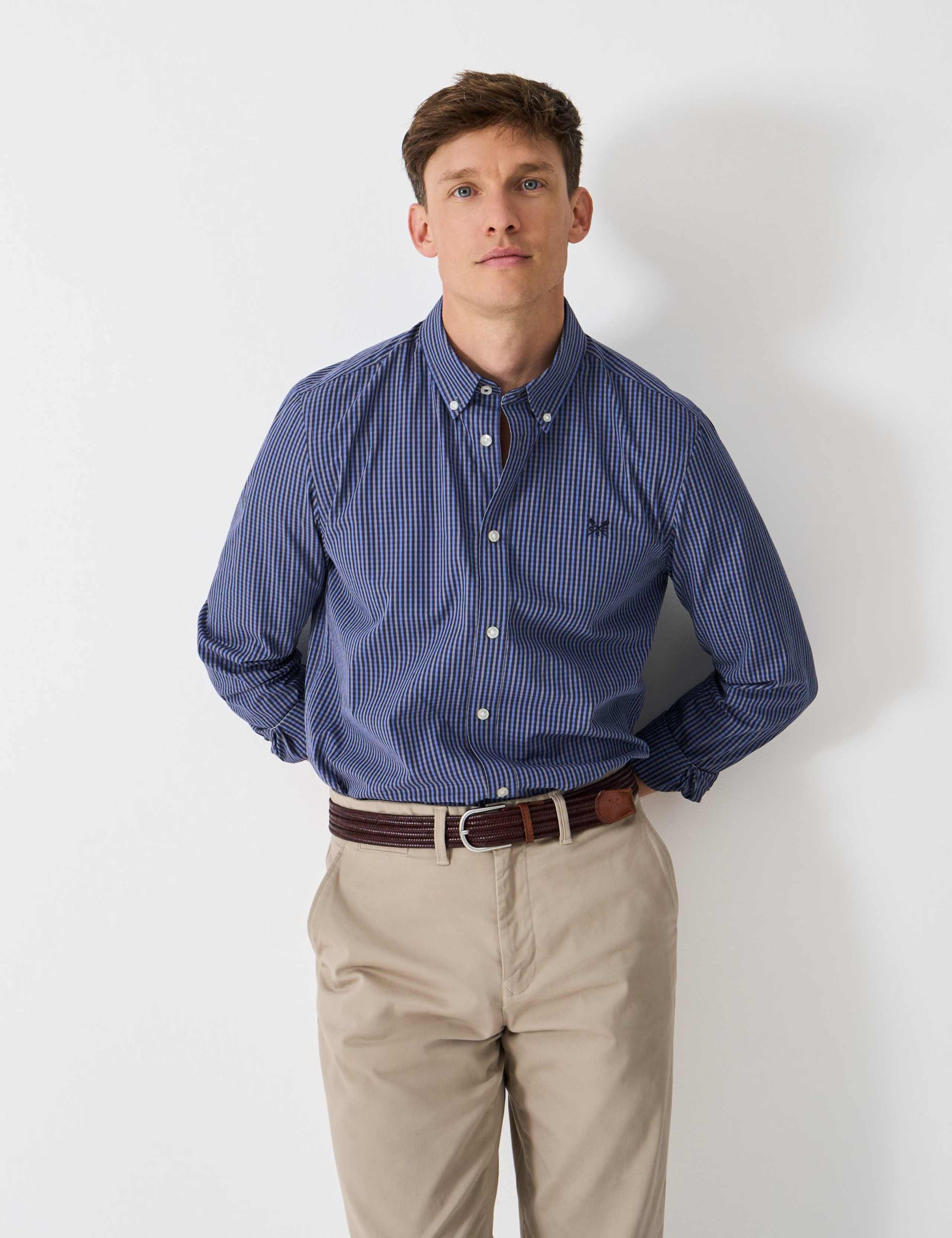 Pure Cotton Gingham Oxford Shirt 5 of 5