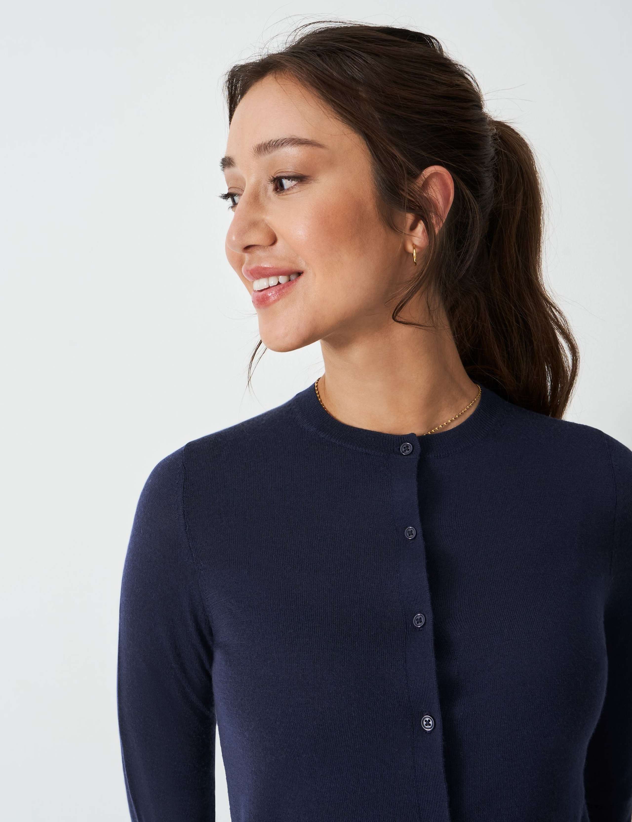 Pure Merino Wool Crew Neck Cardigan 4 of 5