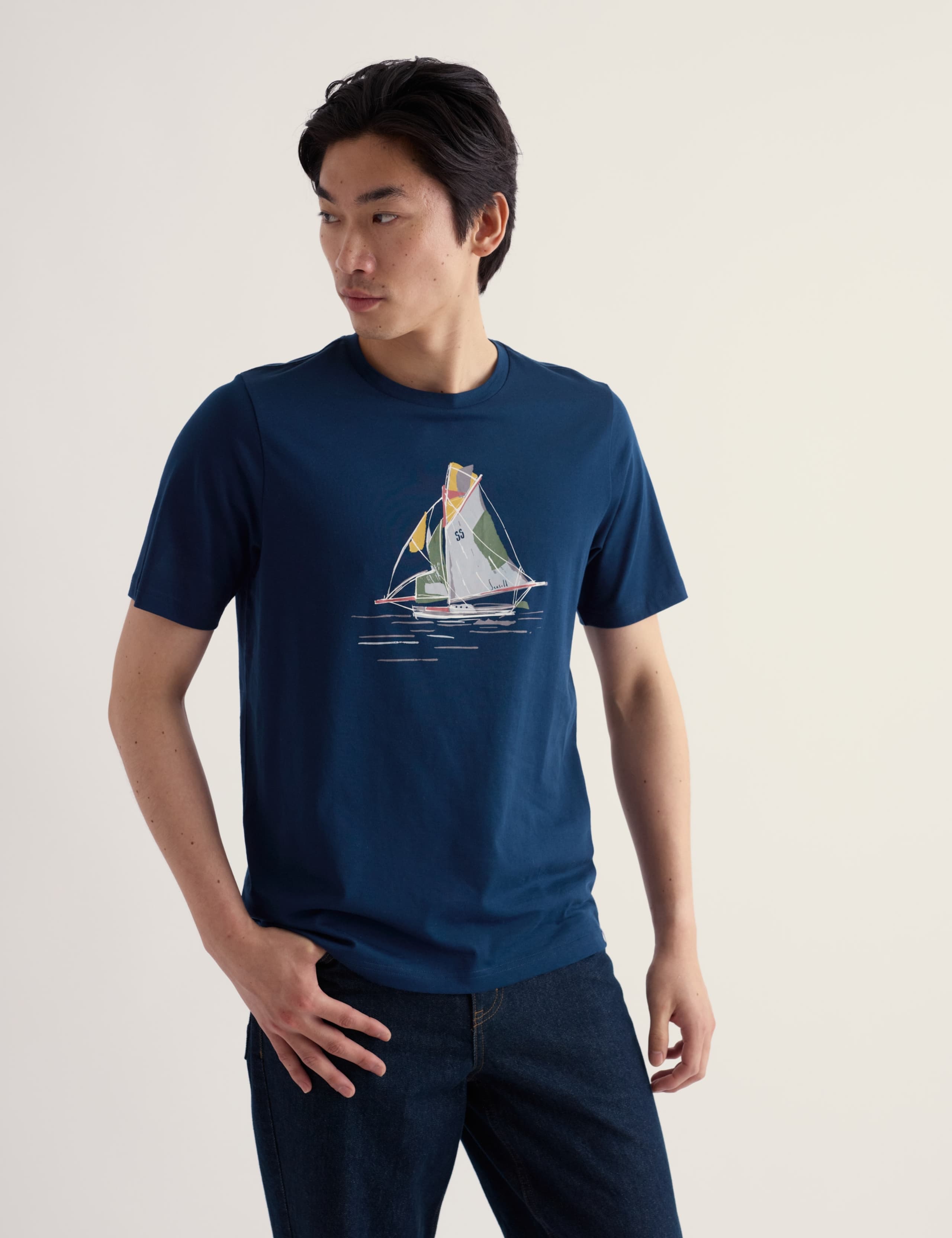 Pure Cotton Yacht Graphic T-Shirt 4 of 5