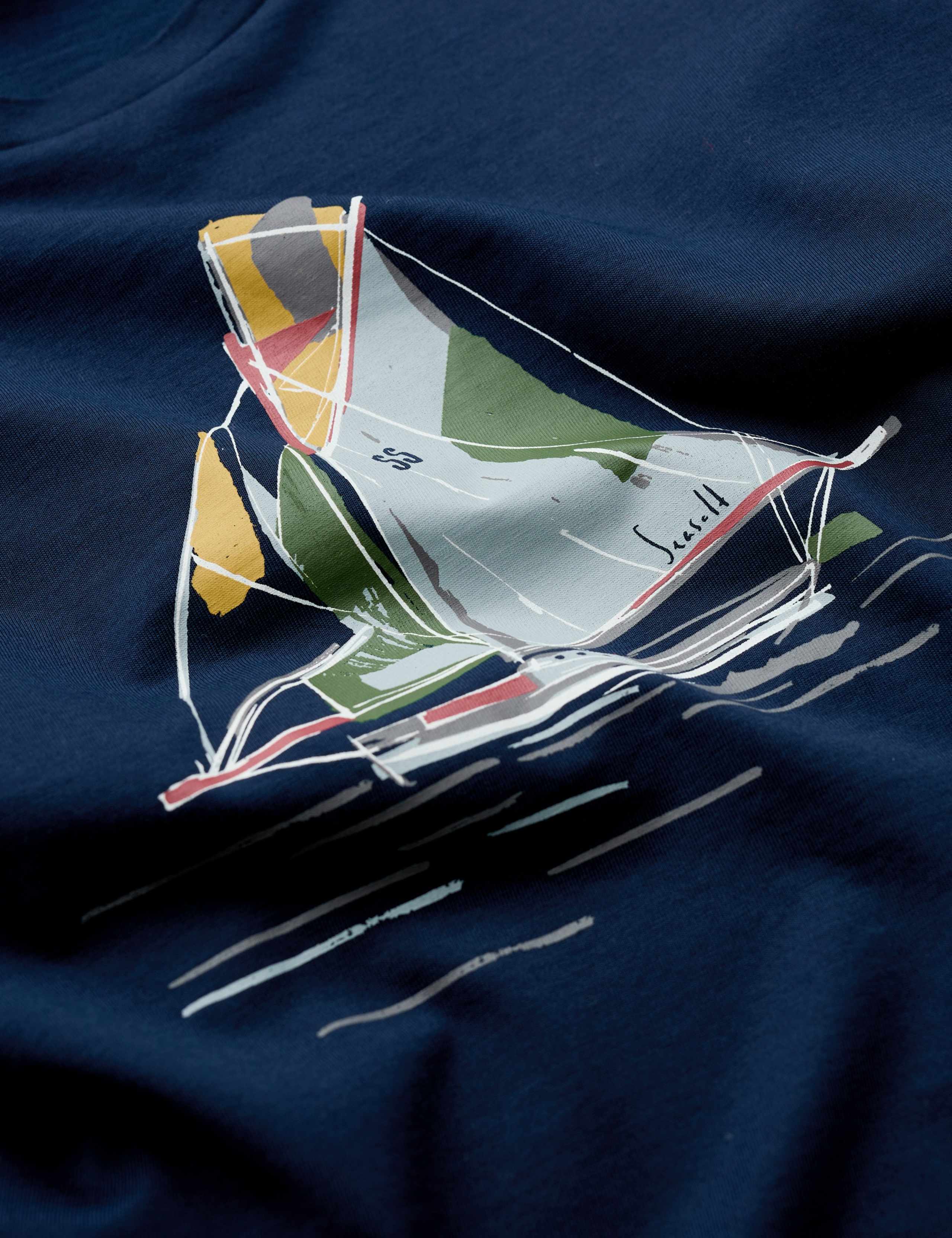 Pure Cotton Yacht Graphic T-Shirt 5 of 5