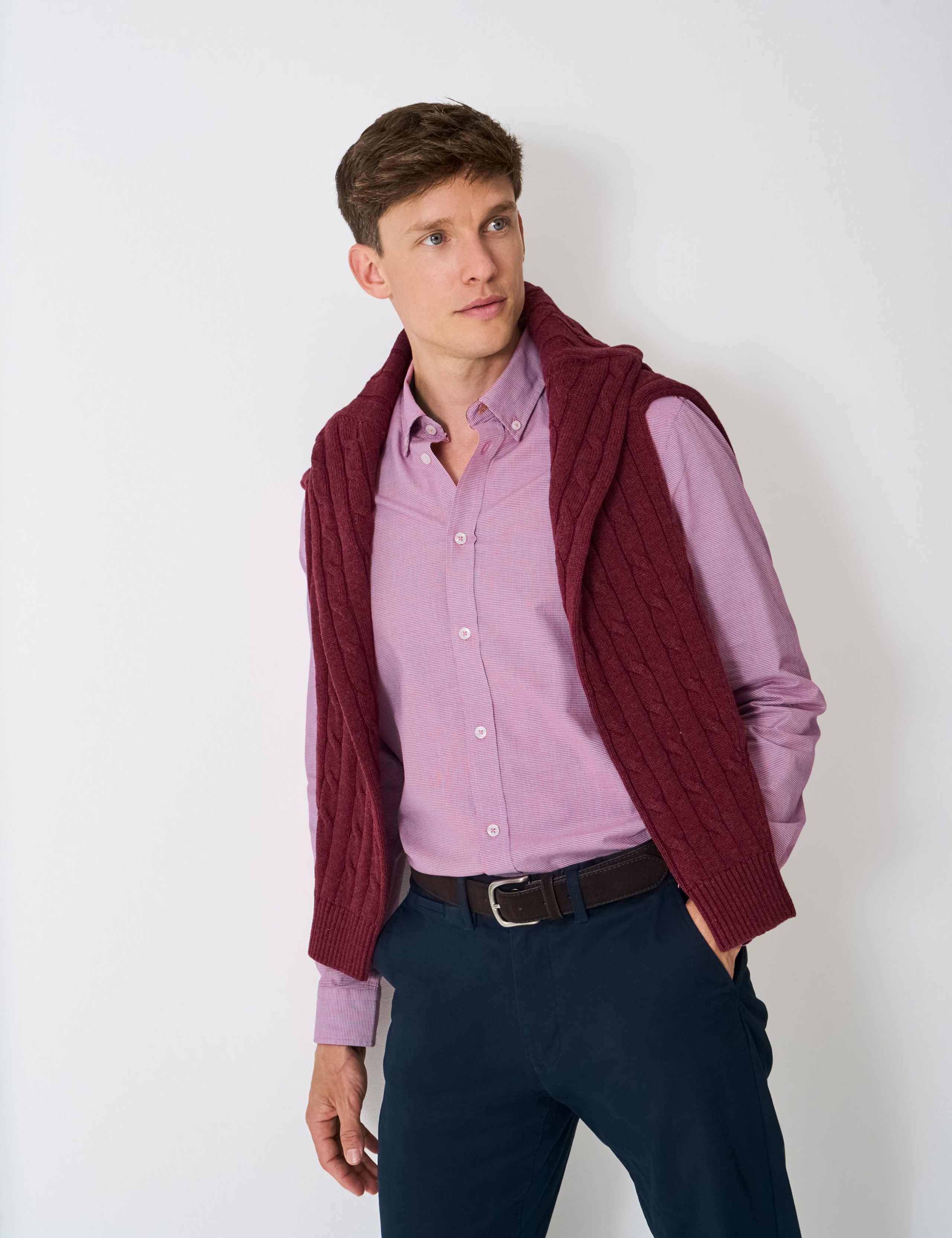 Pure Cotton Puppytooth Oxford Shirt 3 of 5