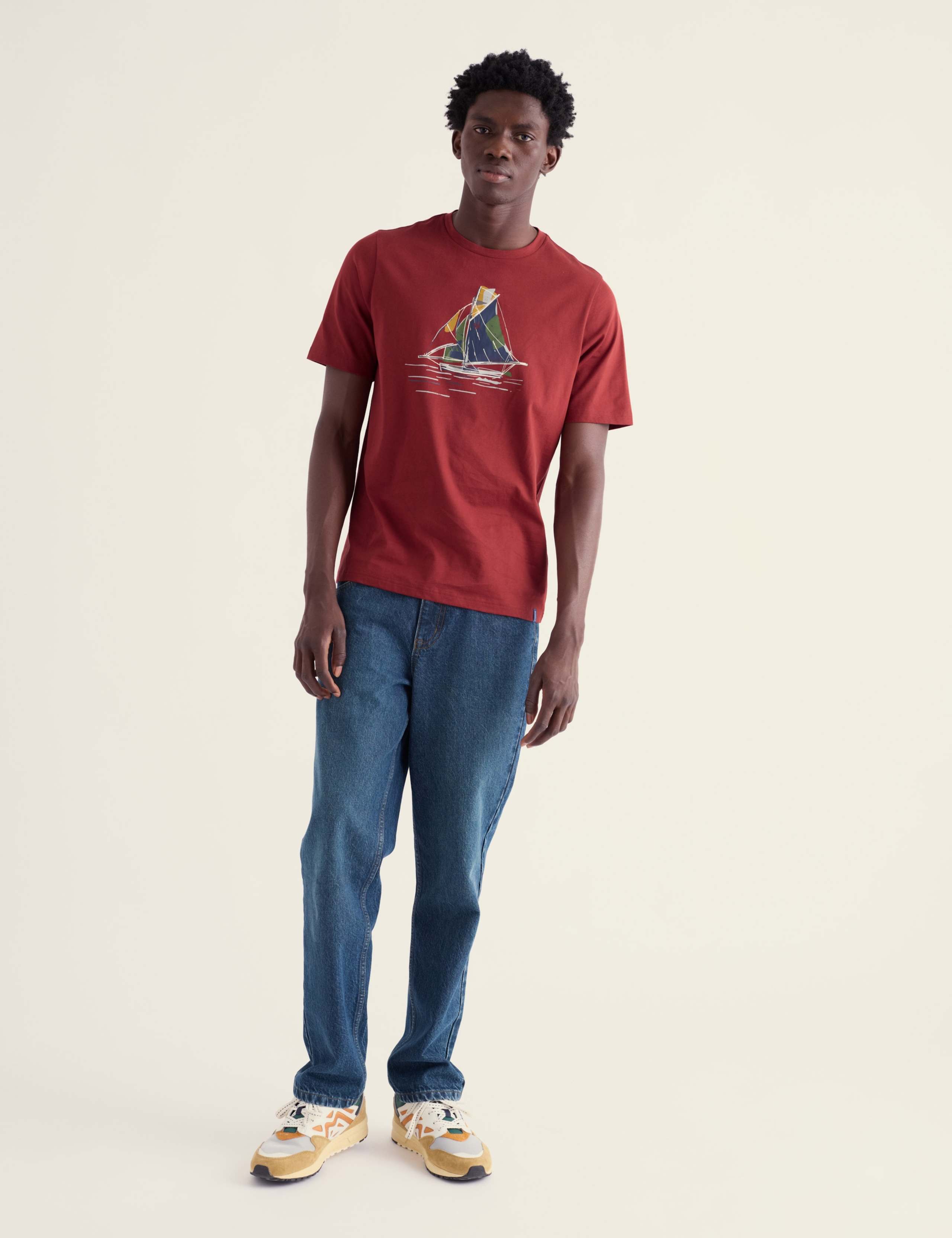 Pure Cotton Sailboat Graphic T-Shirt 1 of 5
