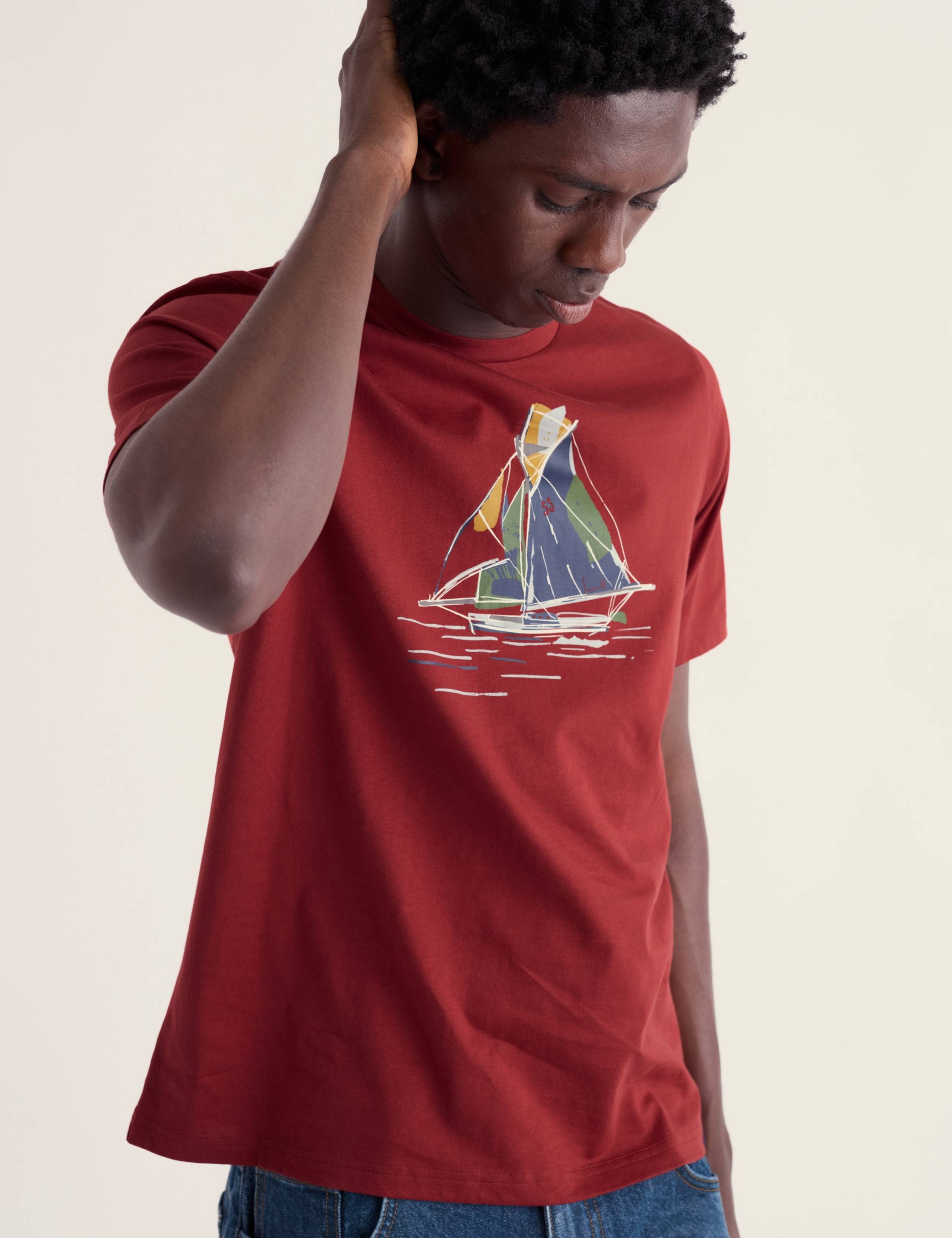 Pure Cotton Sailboat Graphic T-Shirt 4 of 5