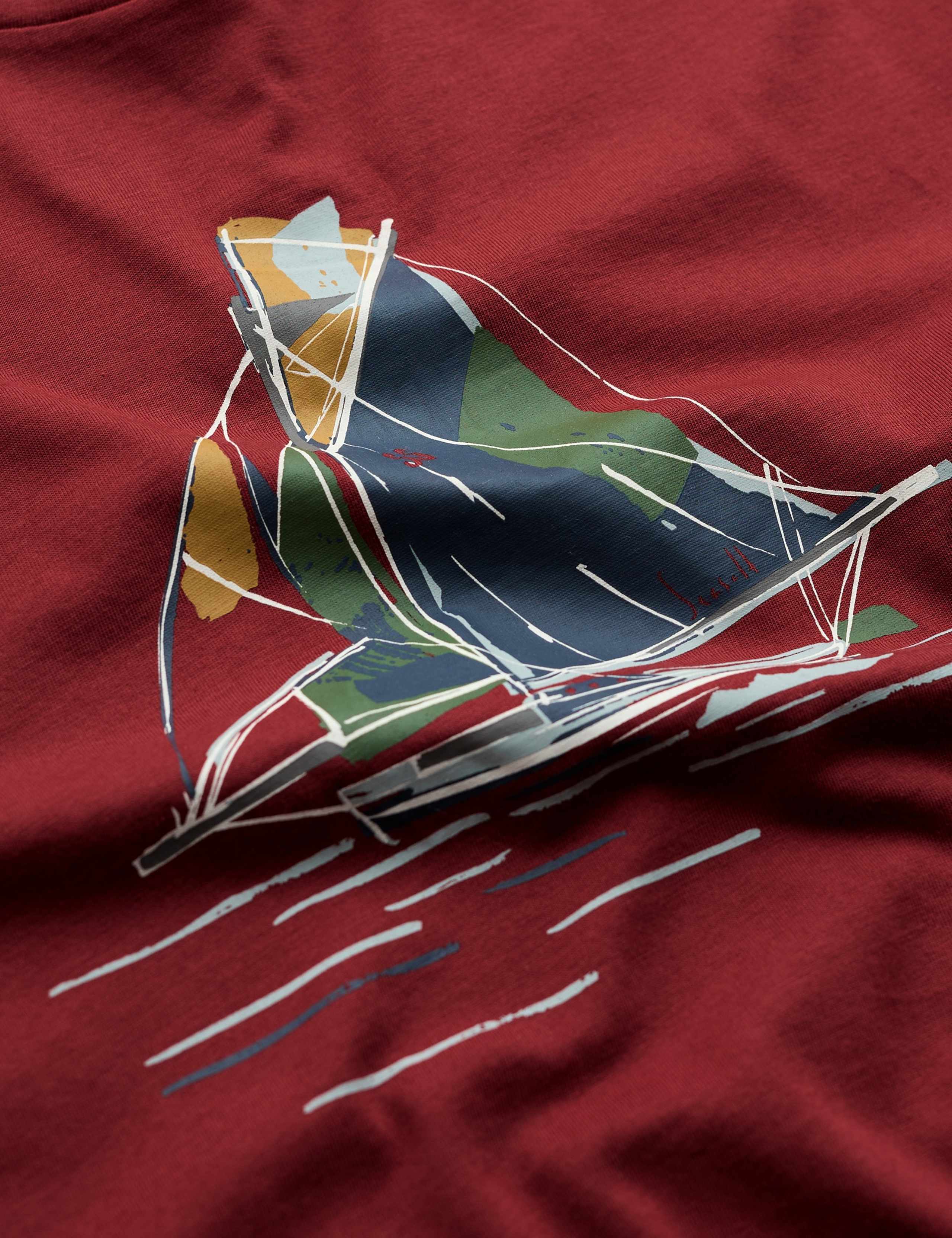 Pure Cotton Sailboat Graphic T-Shirt 5 of 5
