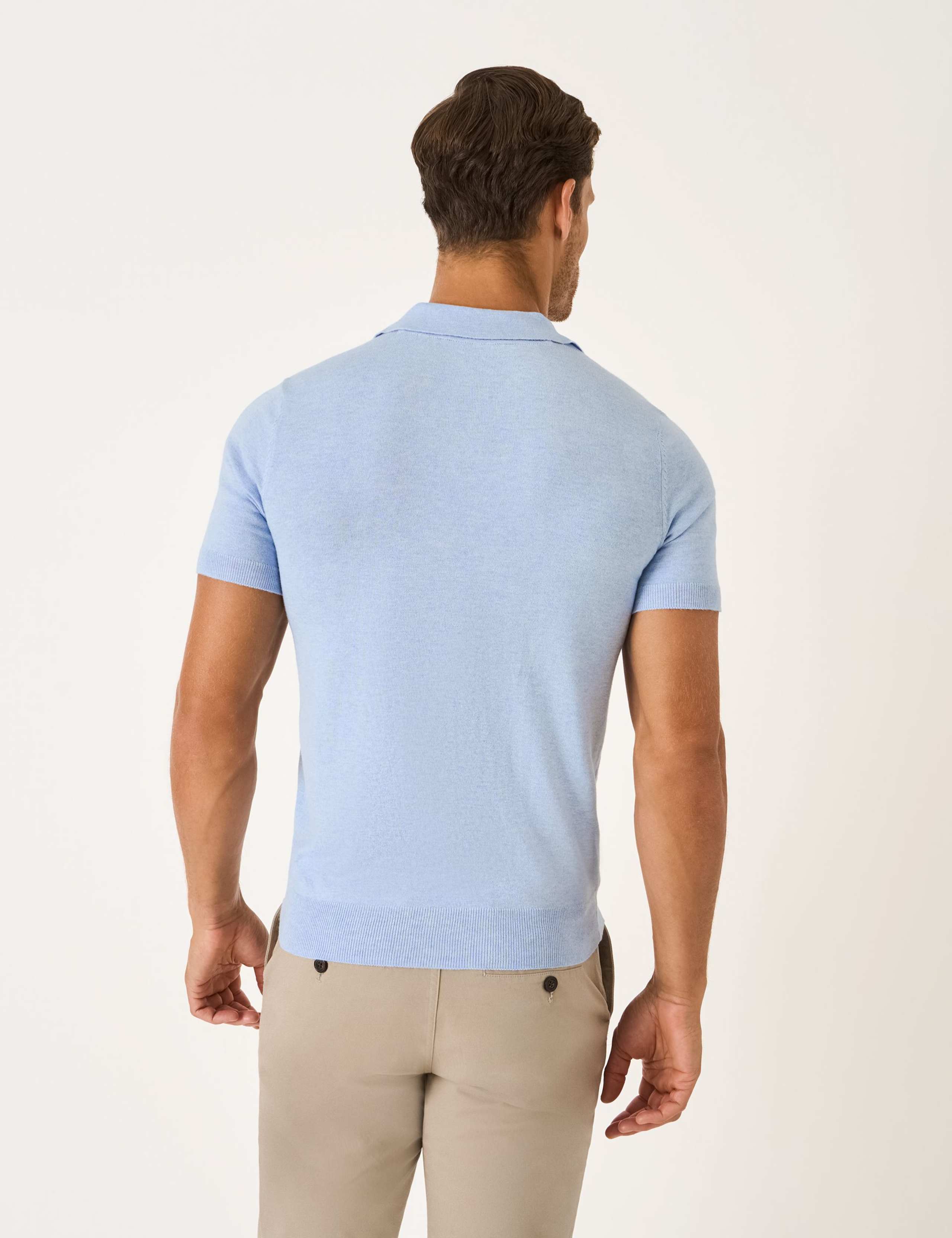 Cotton Blend Knitted Polo Shirt 4 of 5