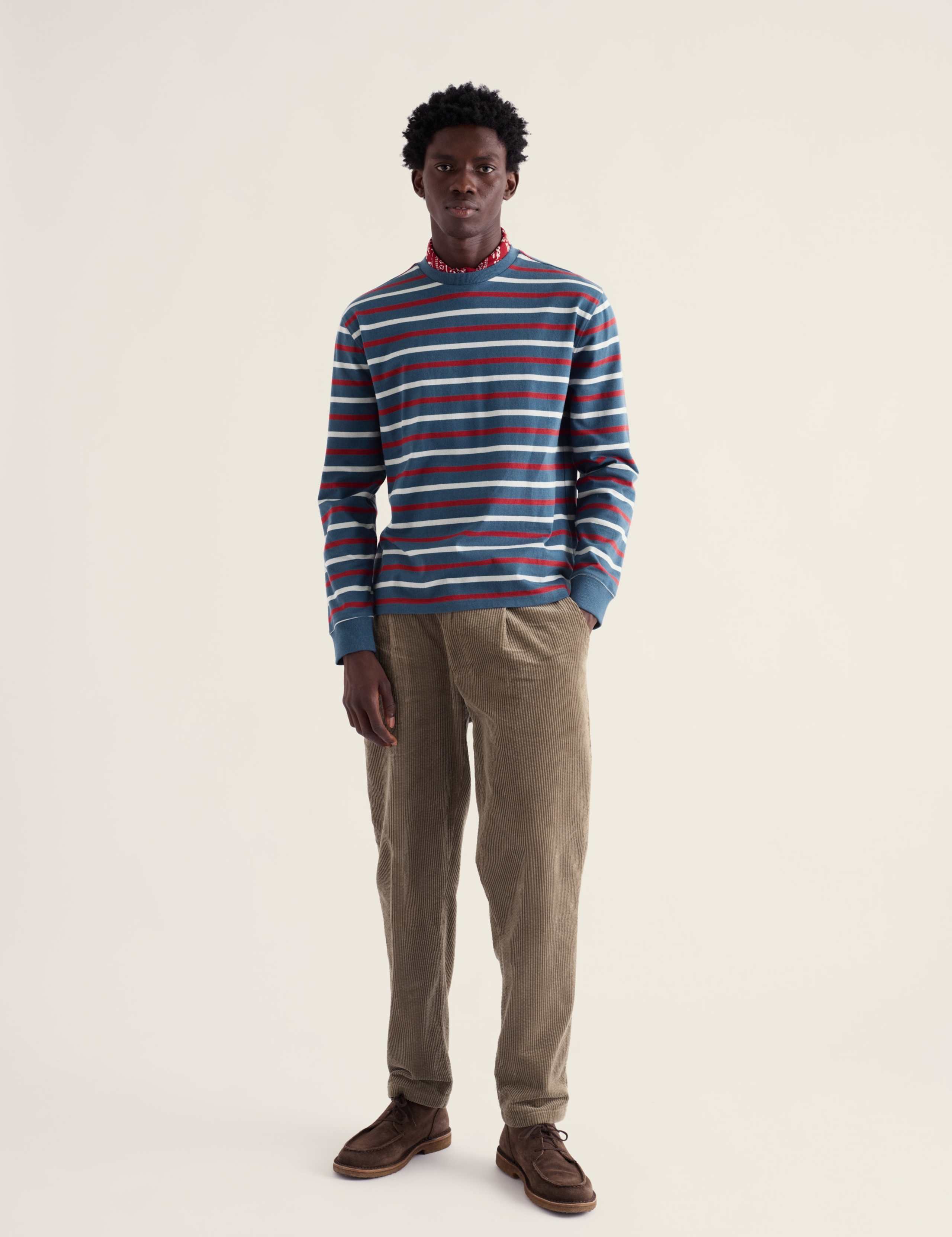 Pure Cotton Jersey Striped Long Sleeve Top 1 of 5