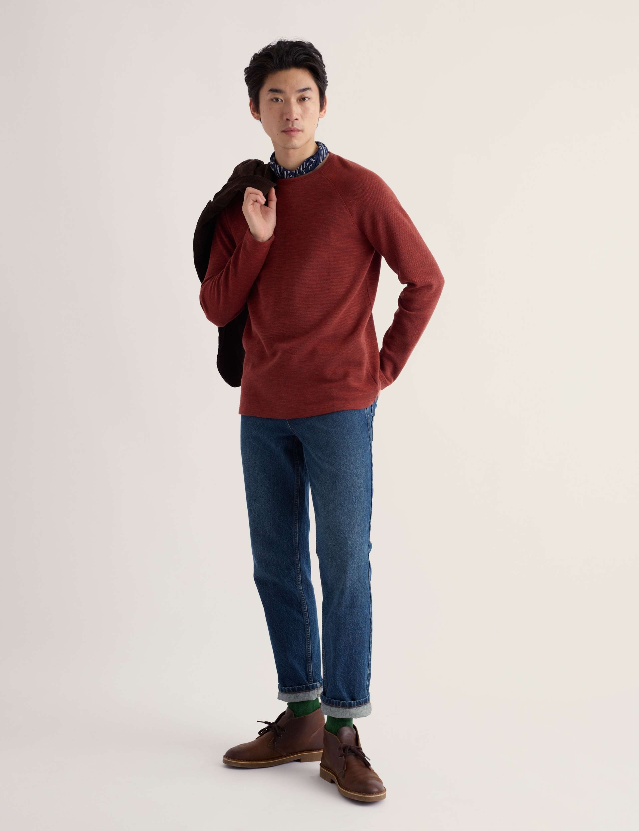 Pure Cotton Jersey Textured Long Sleeve Top 1 of 5