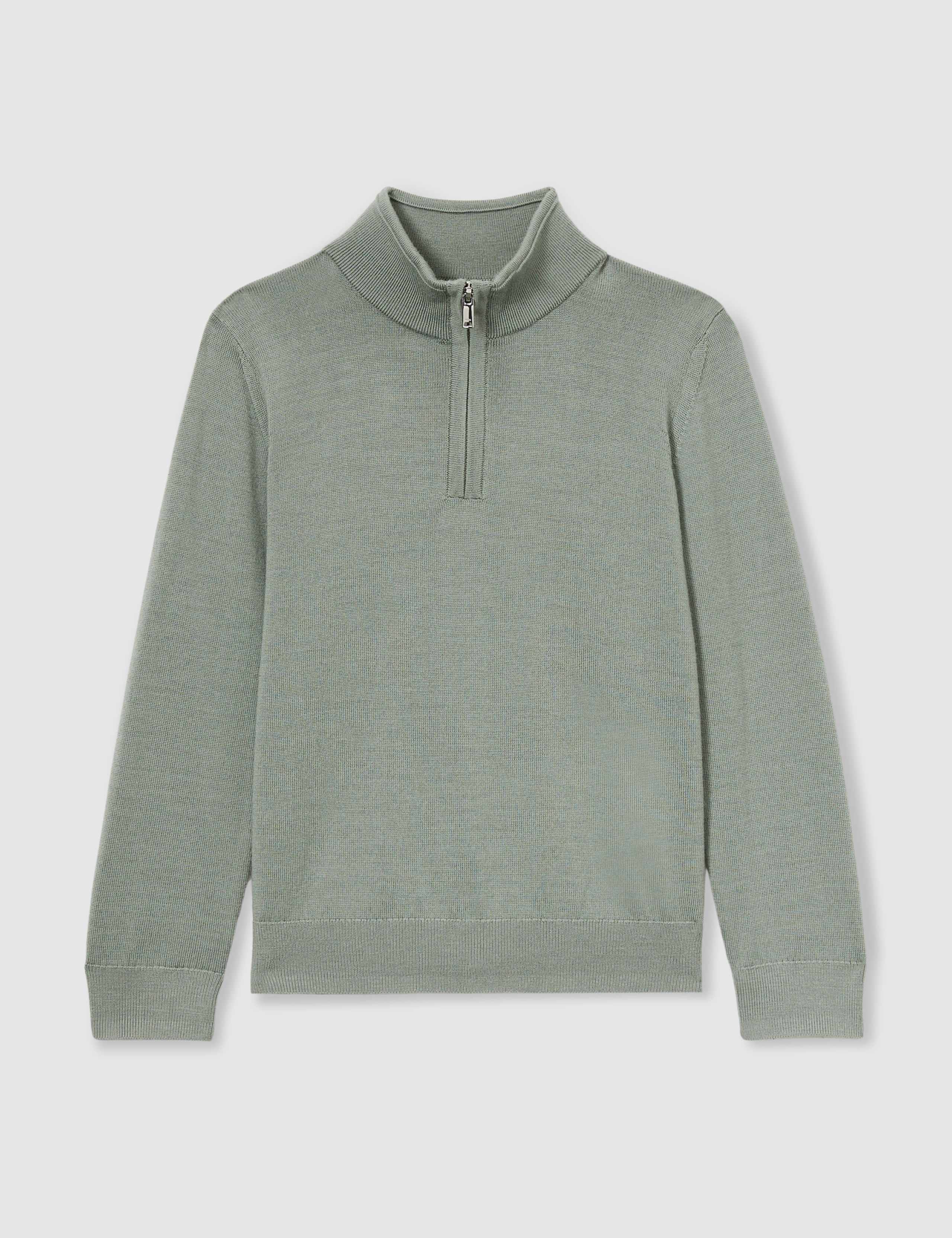 Pure Wool Knitted Half Zip Jumper (3-14 Yrs) 2 of 4