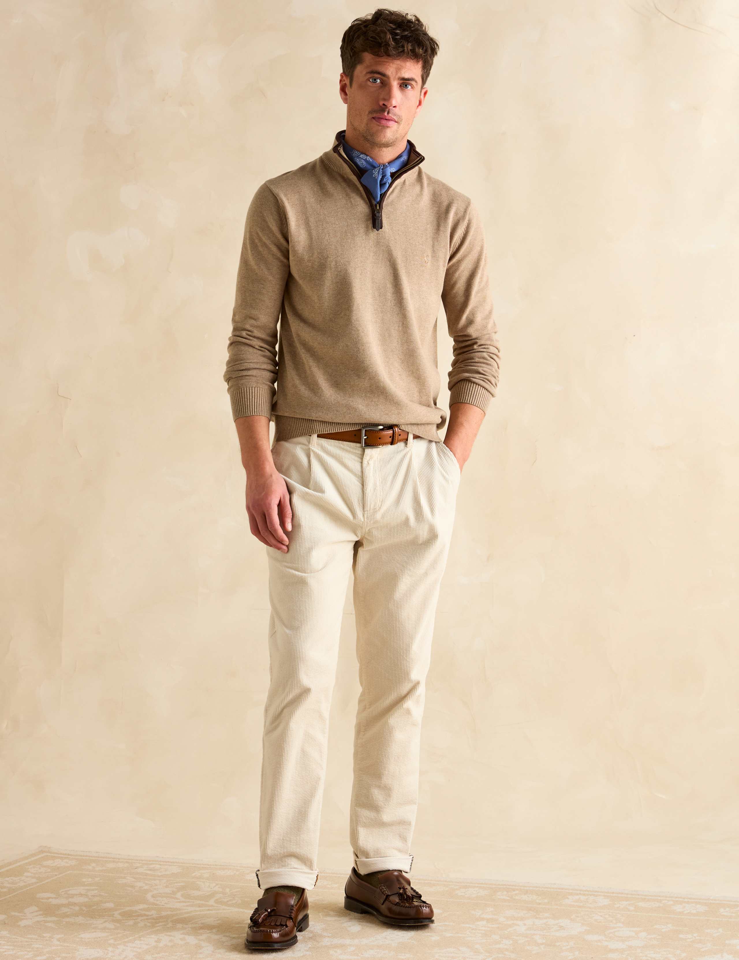 Pure Cotton Funnel Neck Half Zip Jumper 3 of 7